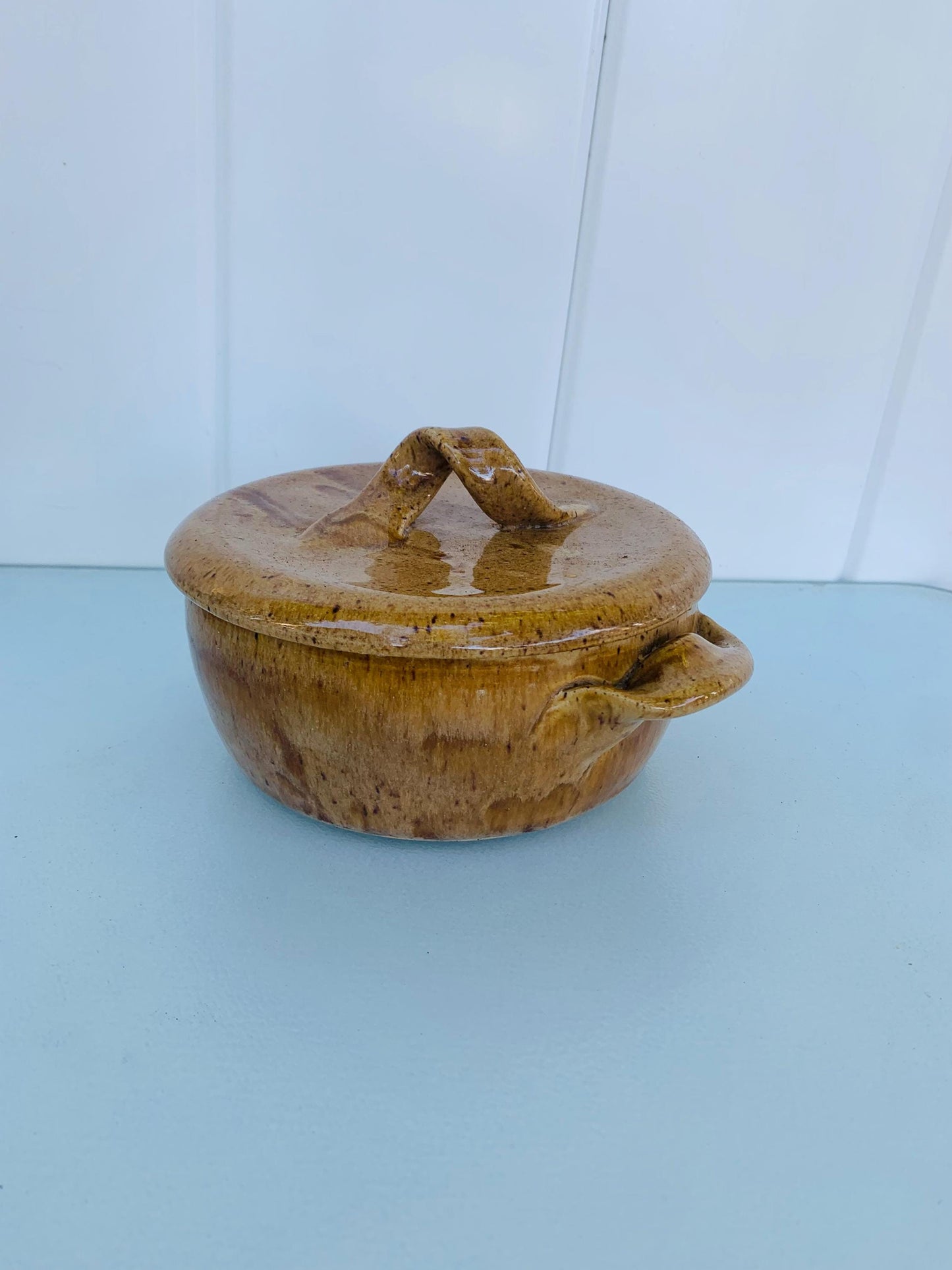 Handmade Natural Pottery  Lidded Dish