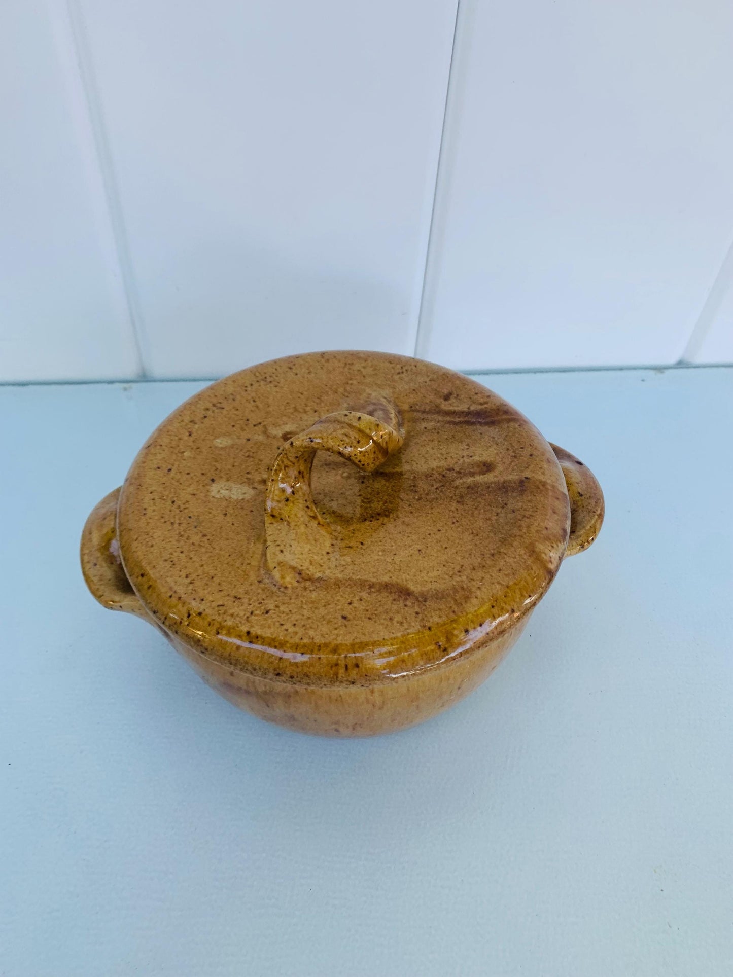 Handmade Natural Pottery  Lidded Dish
