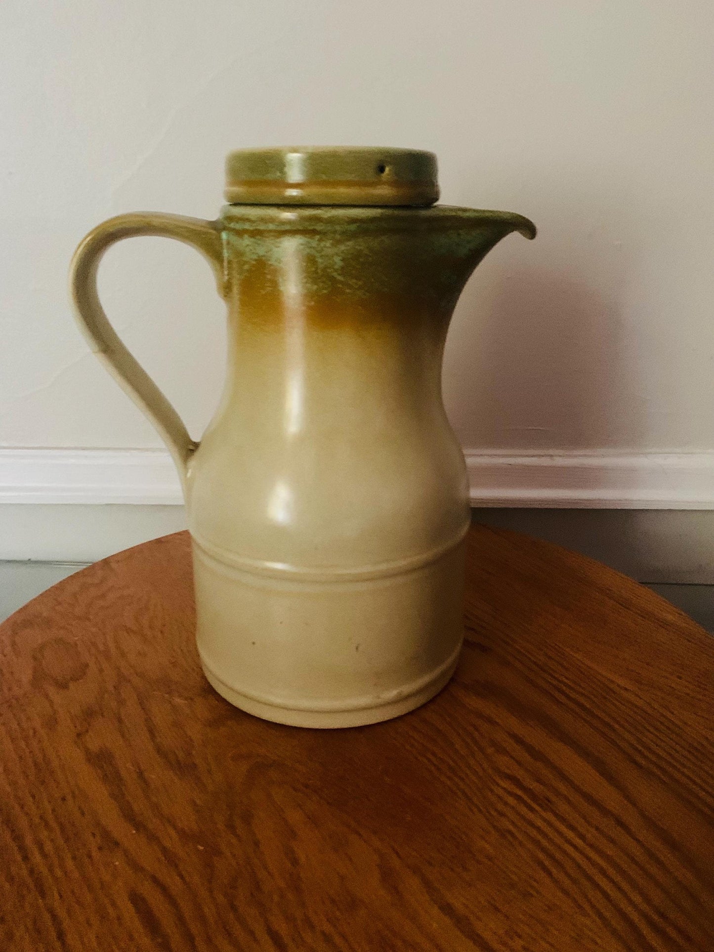 Retro Kiln Craft Light Sage Green Stoneware Tea Pot Made in England