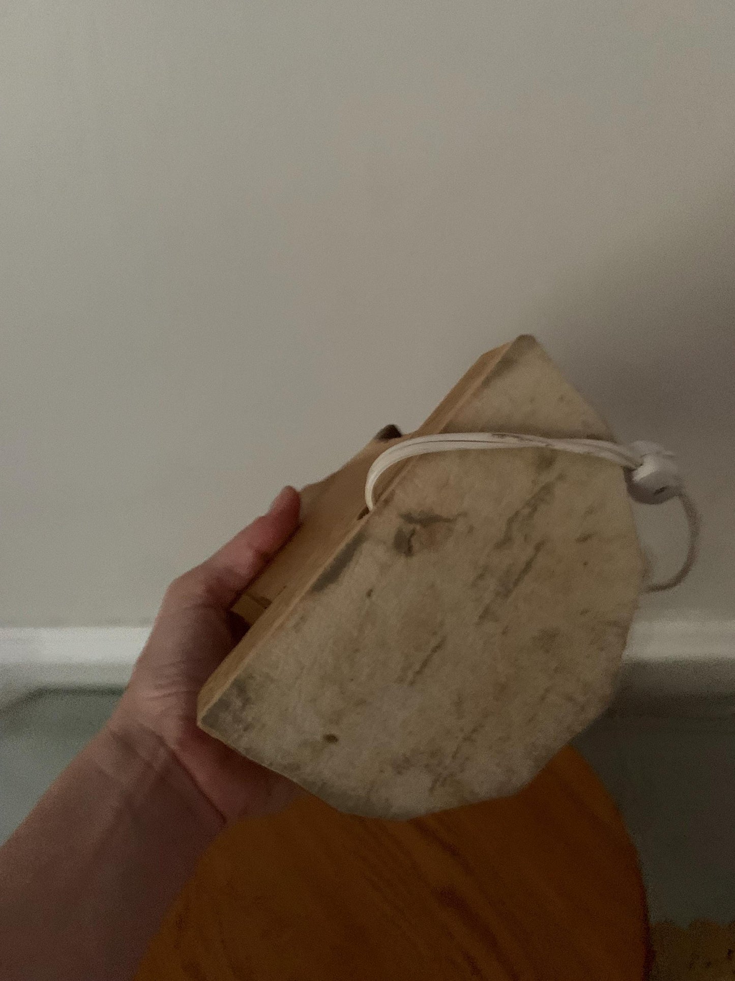 Vintage Small 1960s Wooden Rustic Folk Art Lamp No Lamp