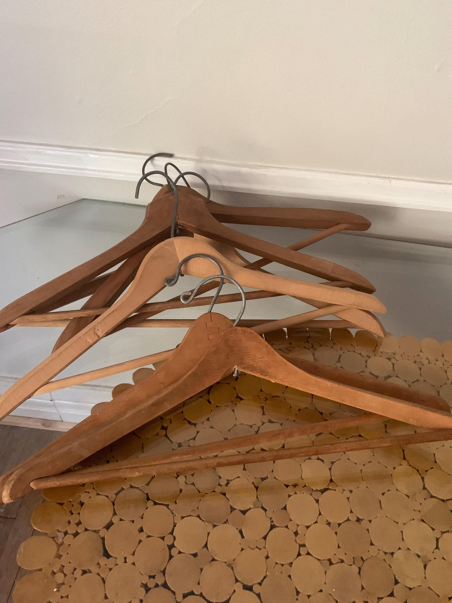 Set of 6 Vintage Wood Suit Hangers