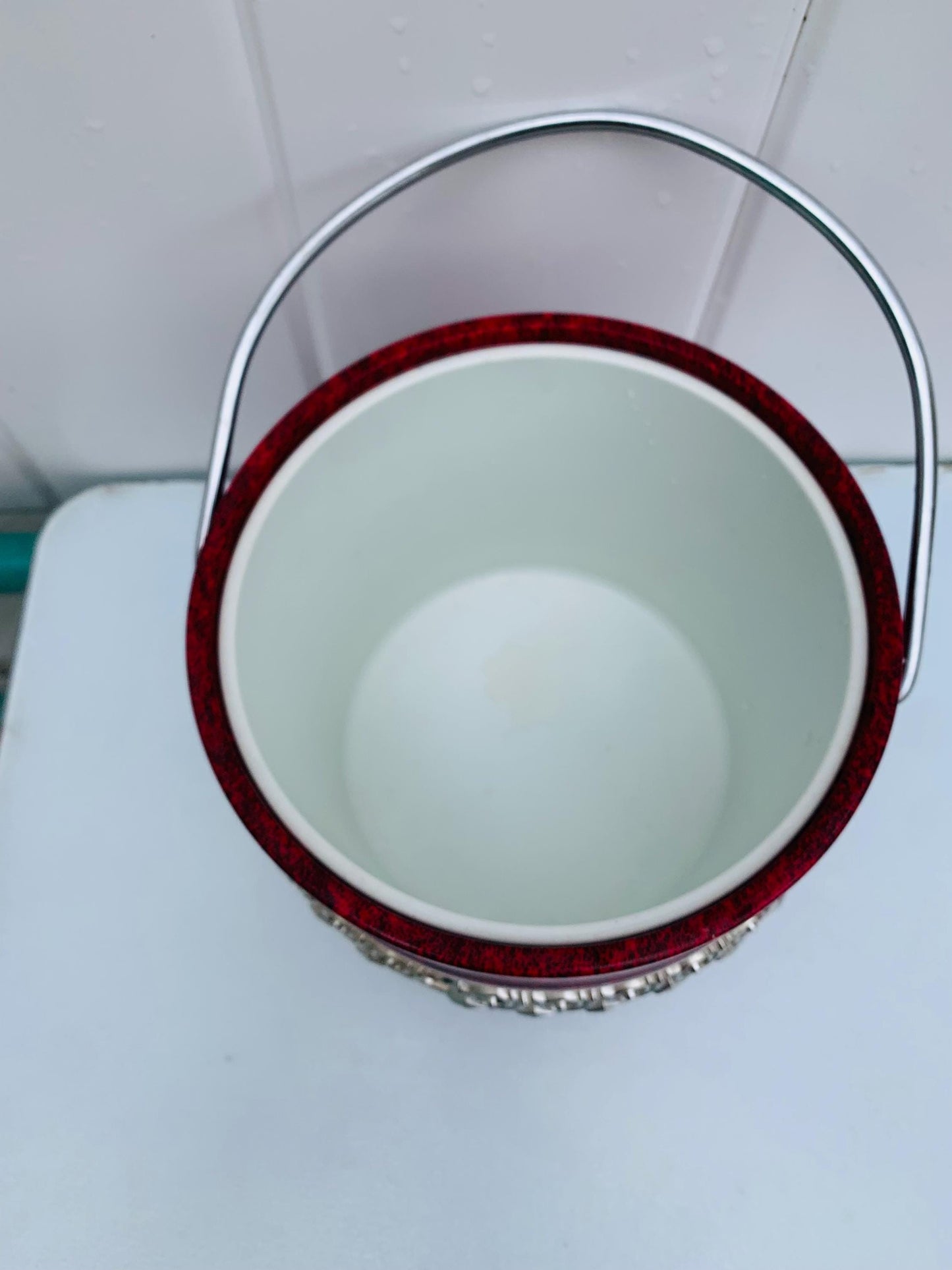 MCM Red & Silver Ice Bucket Made in Japan