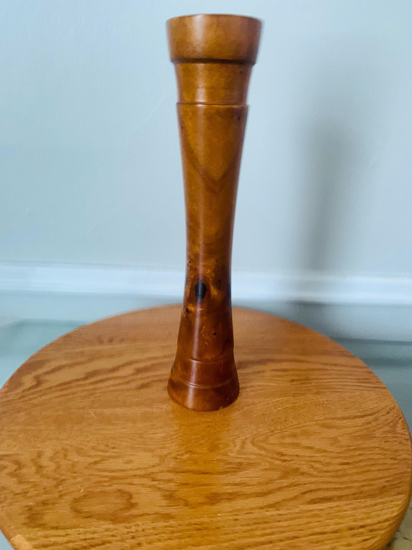 Tall Hand Turned Wooden Candlestick