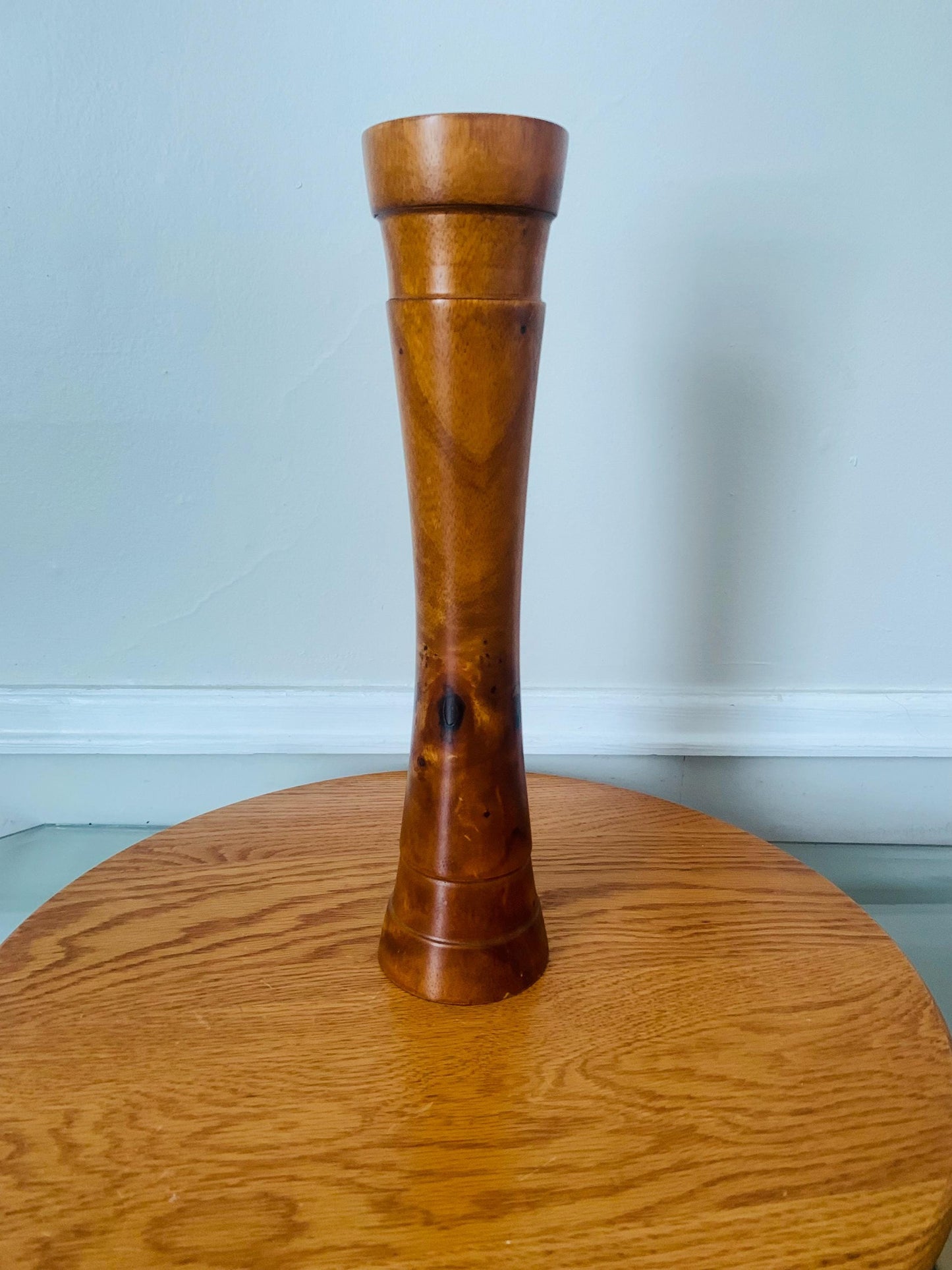 Tall Hand Turned Wooden Candlestick