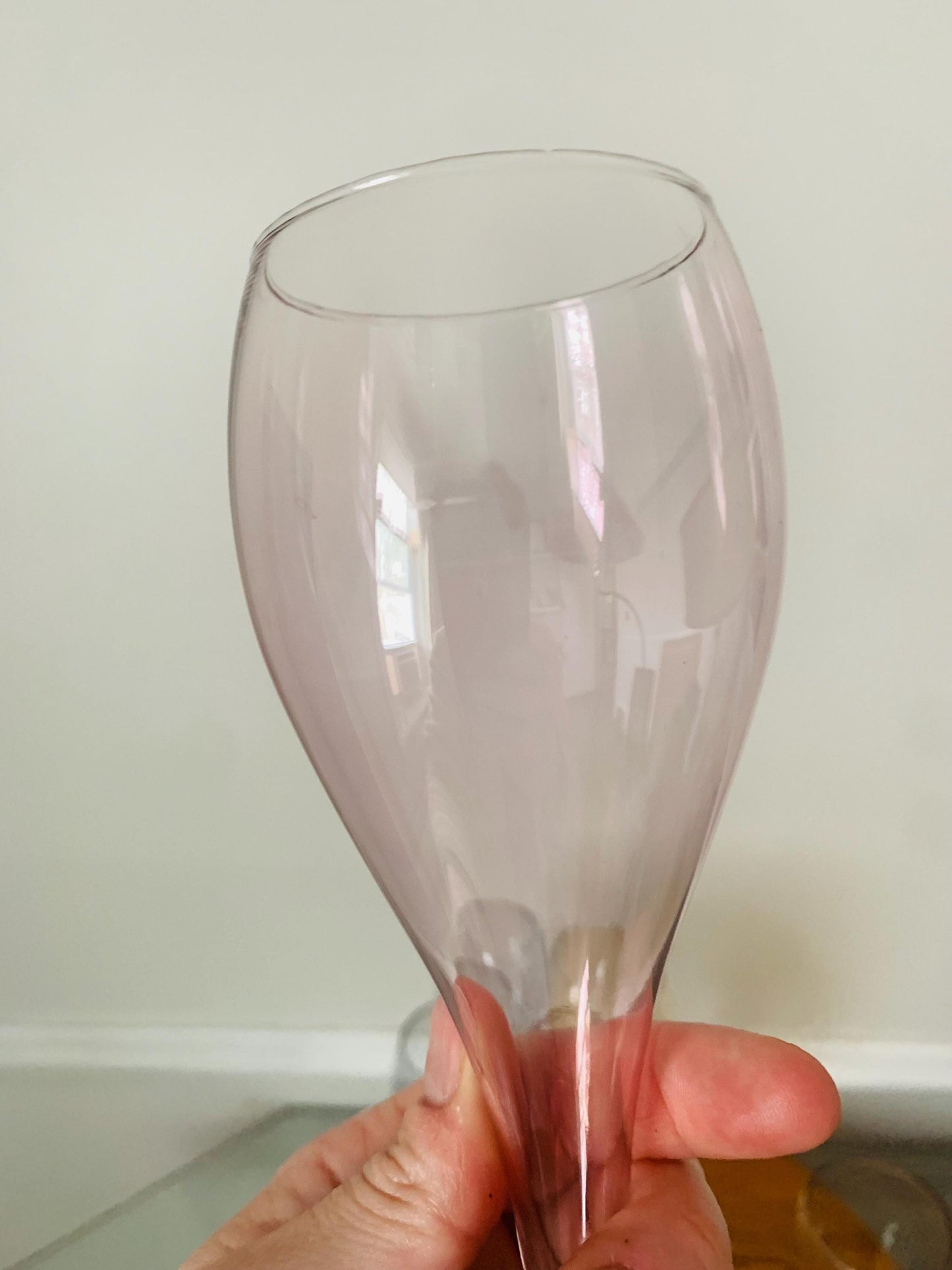 Vintage Set of 6 Iridescent Pastel Wine Glasses