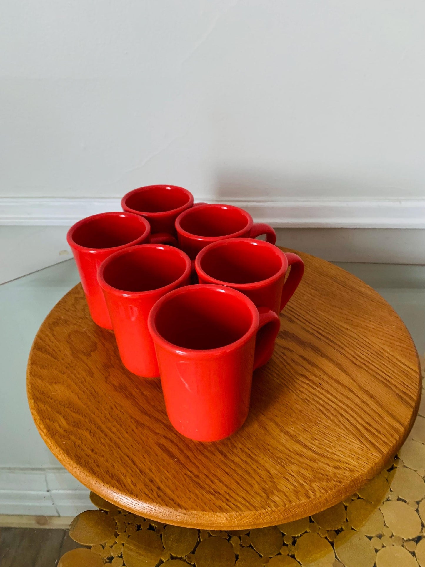 Set of 6 Vintage Buffalo Salmon Ceramic Mugs Made in USA