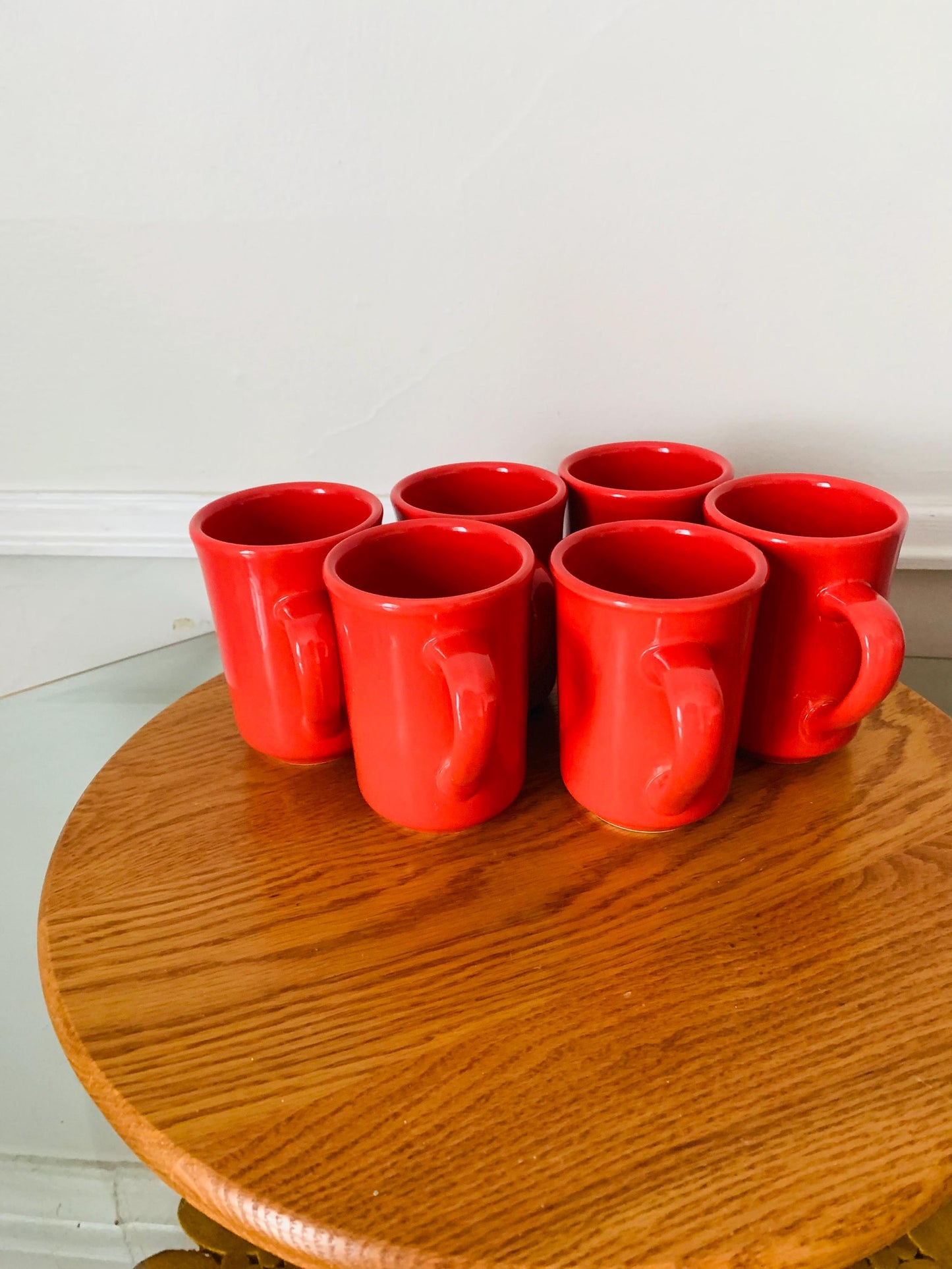 Set of 6 Vintage Buffalo Salmon Ceramic Mugs Made in USA