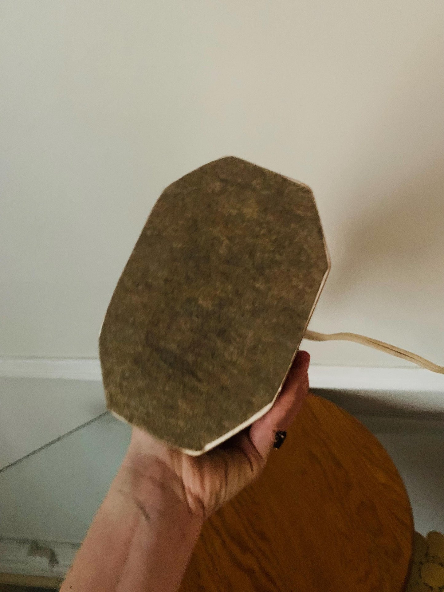 Vintage Small Taupe Art Deco Inspired Ceramic Lamp No Shade
