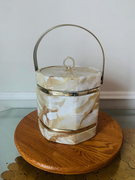 MCM Faux Stone 8 Sided Vinyl Ice Bucket