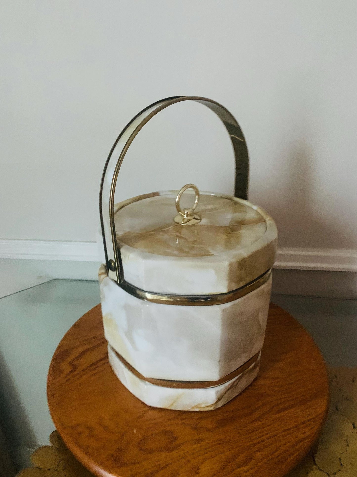 MCM Faux Stone 8 Sided Vinyl Ice Bucket