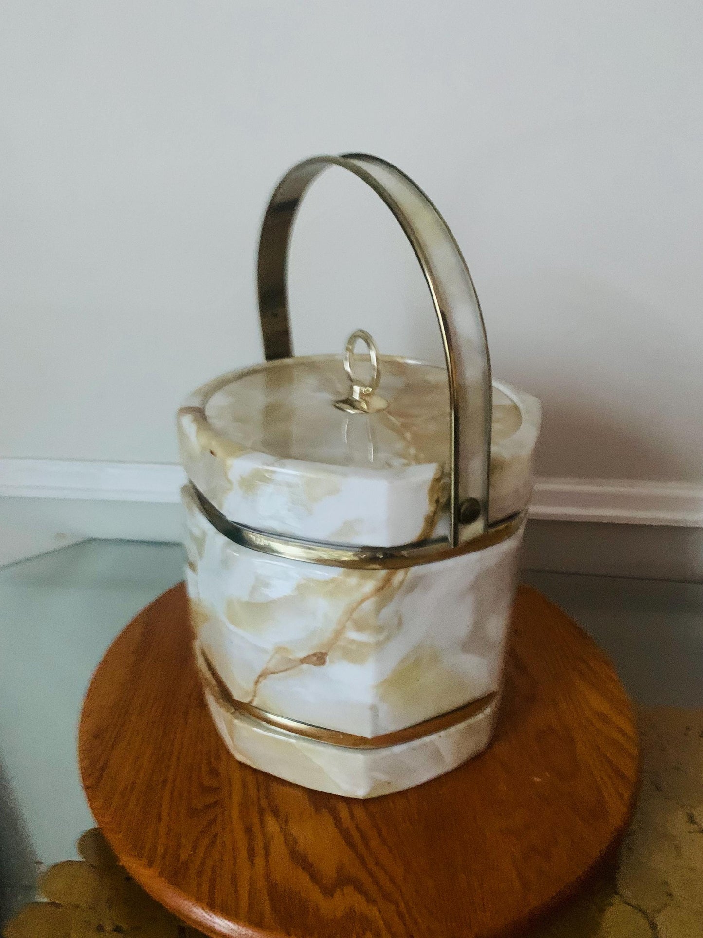 MCM Faux Stone 8 Sided Vinyl Ice Bucket