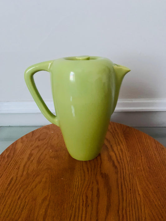 Vintage Tall Apple Green Ceramic Coffee Pot