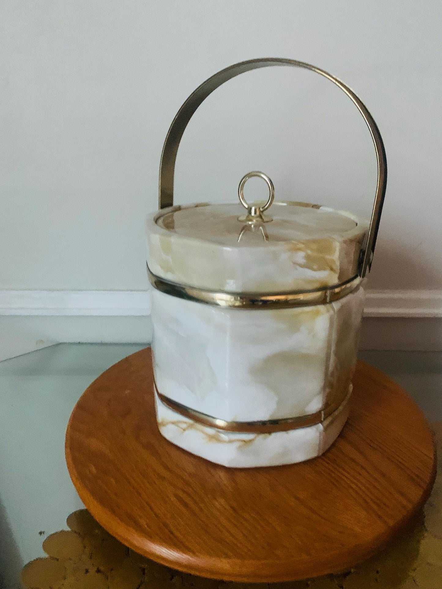 MCM Faux Stone 8 Sided Vinyl Ice Bucket