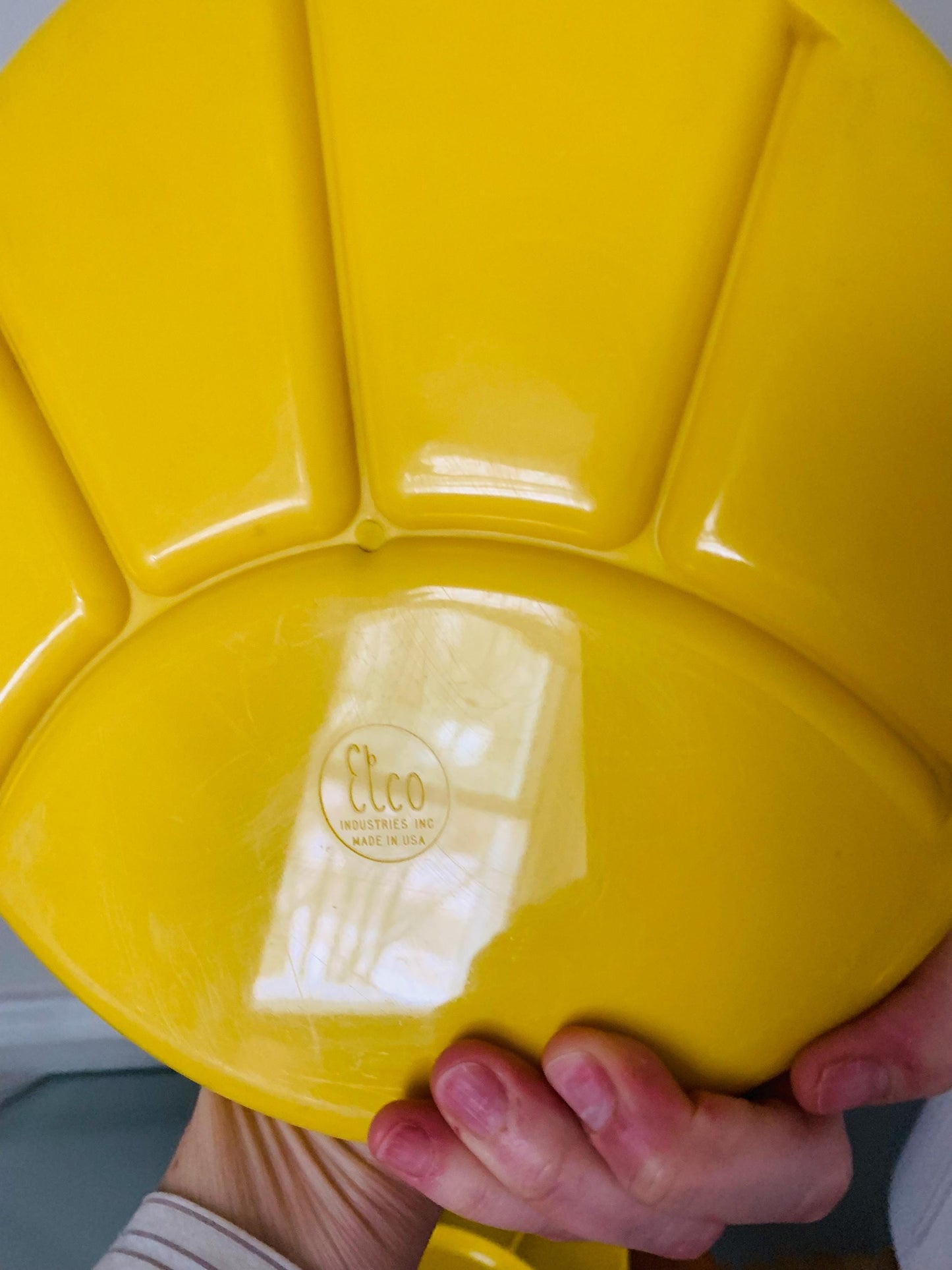 Set of 4 Vintage Elco Sunny Yellow Plastic Fondue Plates Made in USA