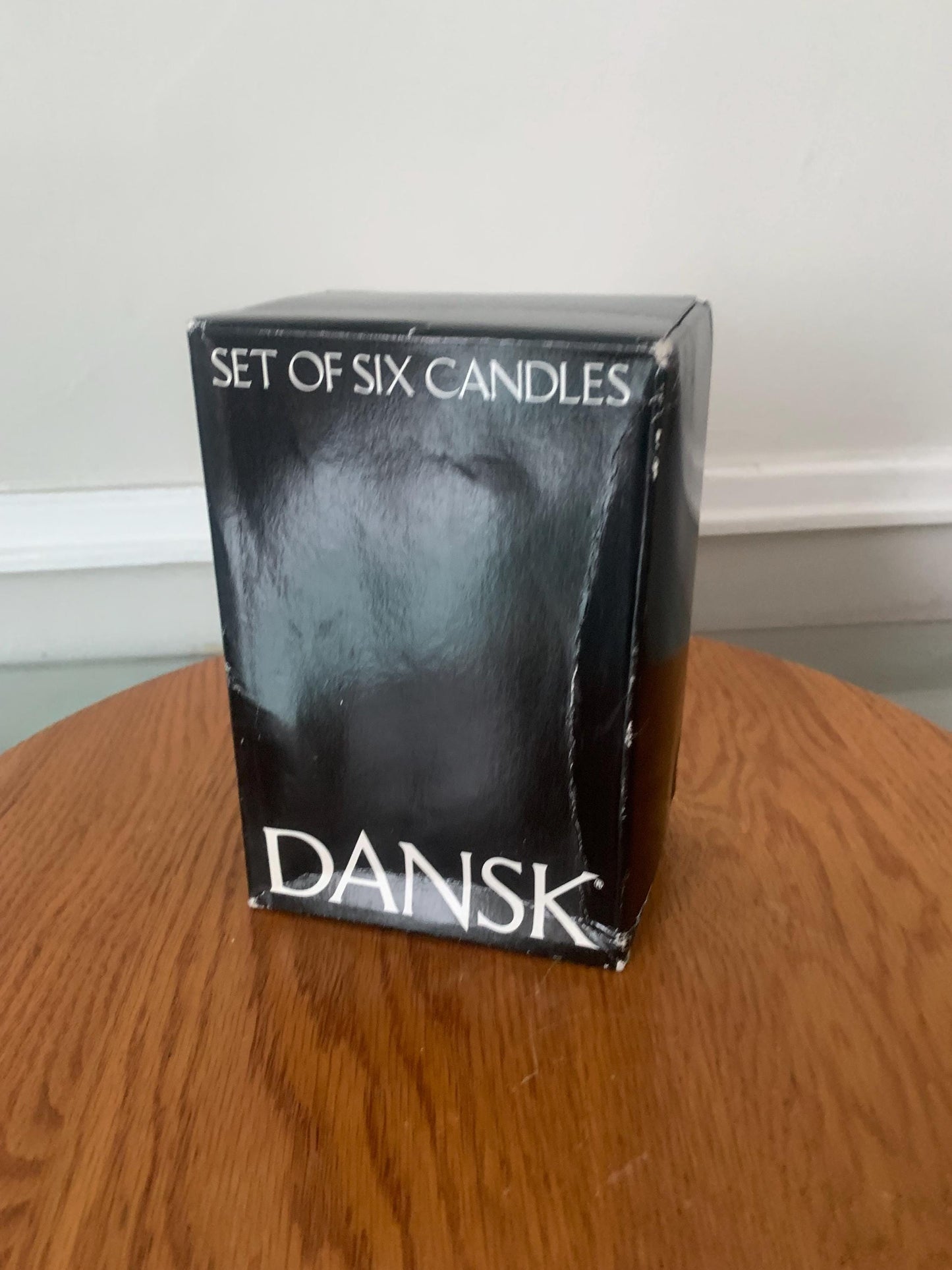 Set of 6 Vintage Dansk Red Egg Shaped Candles in Original Box Made in Hong Kong