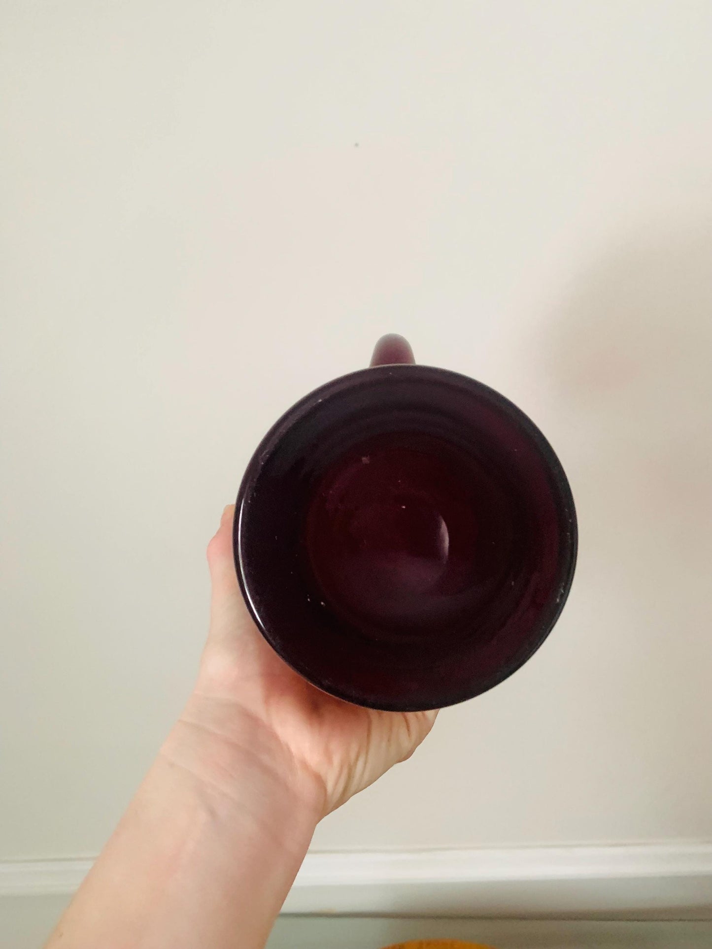 Vintage Red  Handblown Whitefriars Ruby Red Glass Pitcher