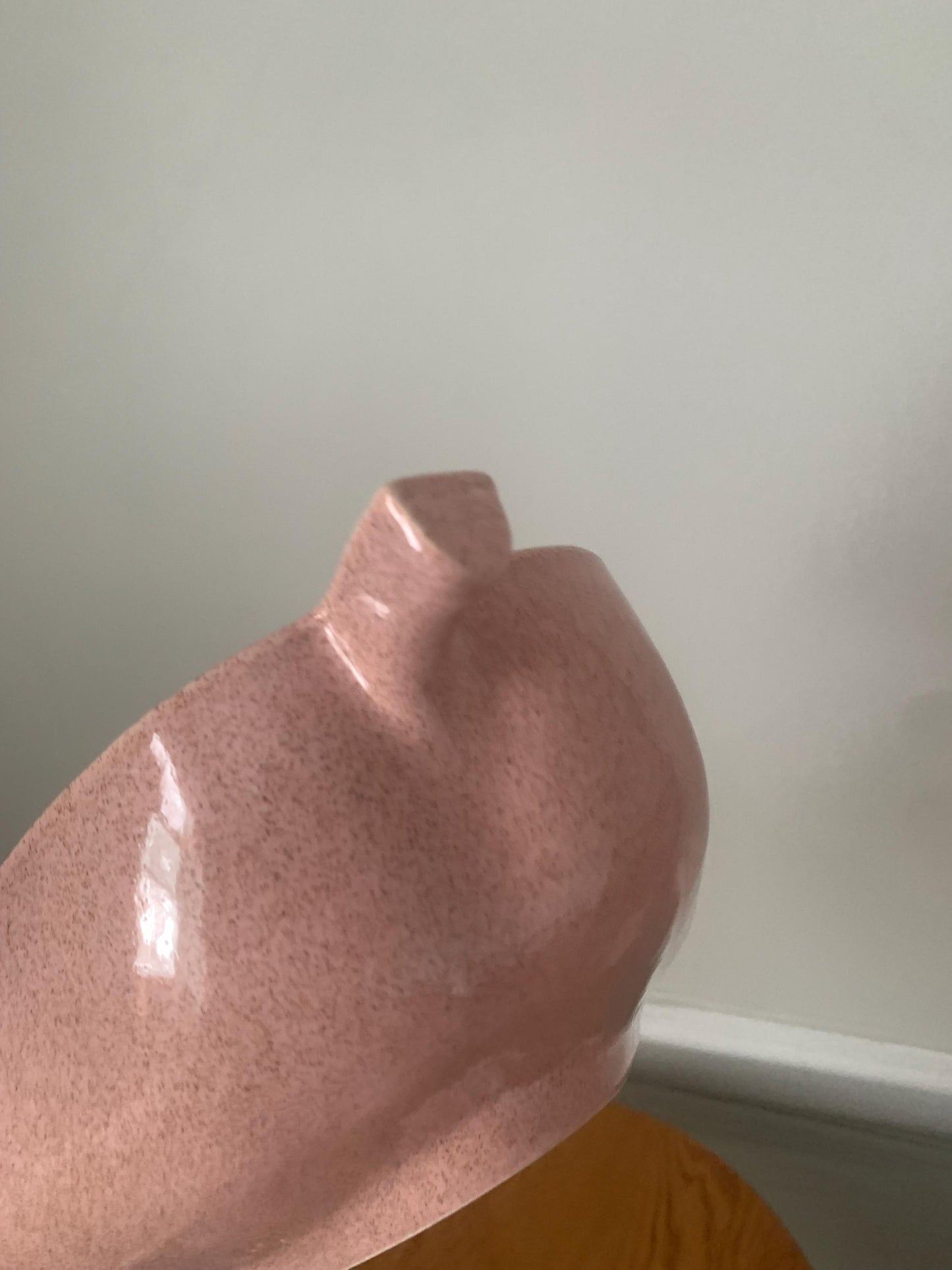 Vintage Pink Pfaltzgraff Ceramic Pottery Pear Shaped Divided Bowl Made in USA