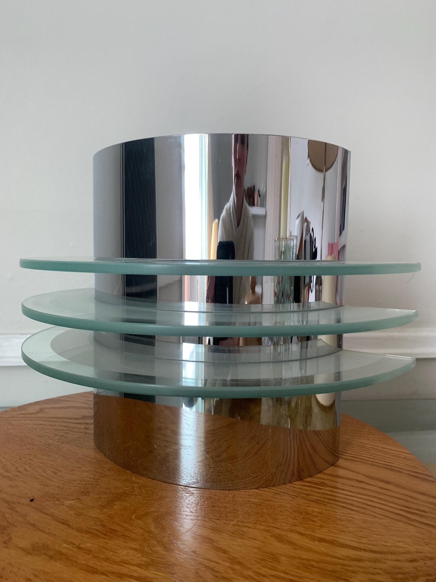 Vintage Art Deco Inspired Chrome Wall Sconce