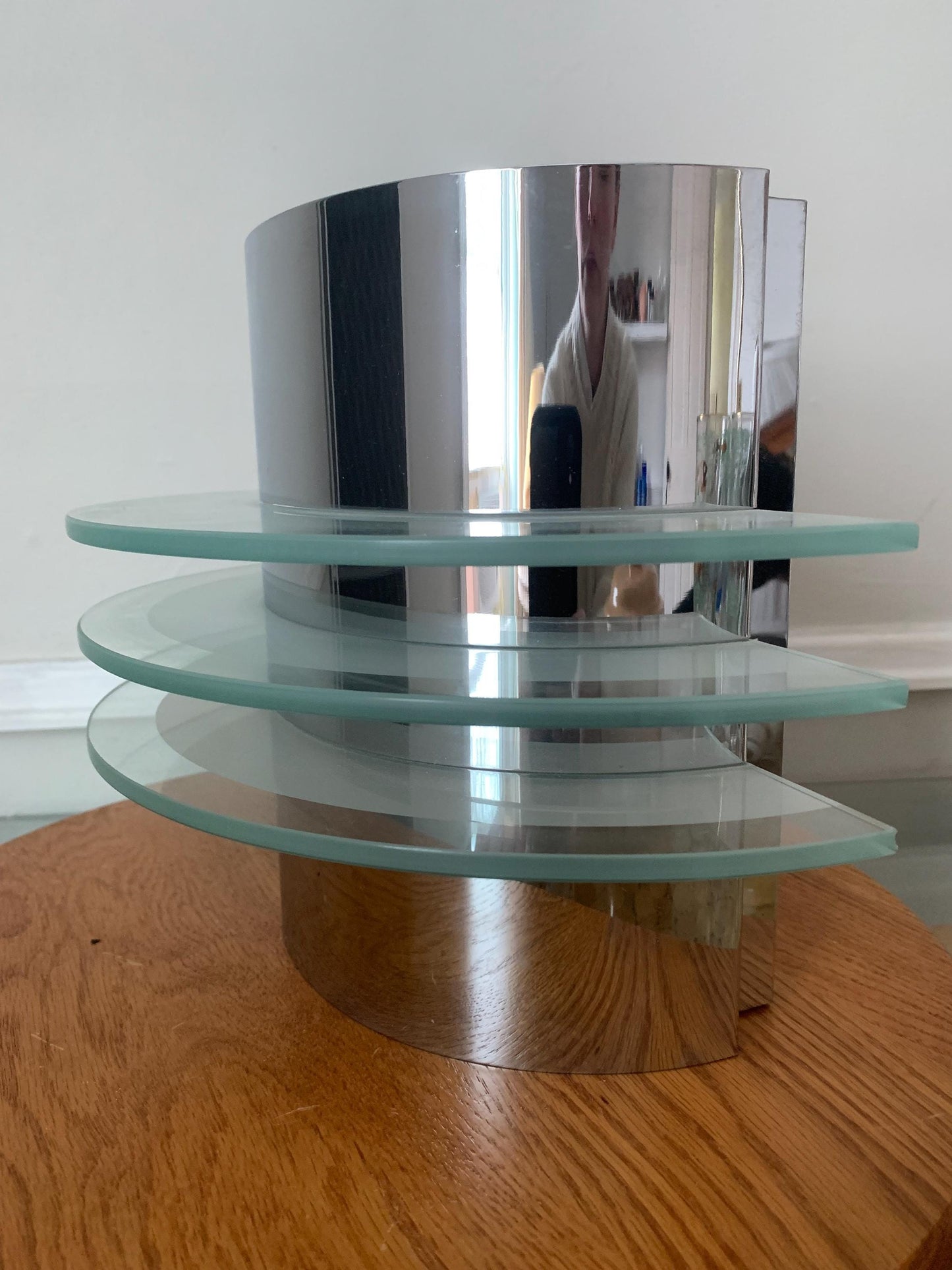 Vintage Art Deco Inspired Chrome Wall Sconce