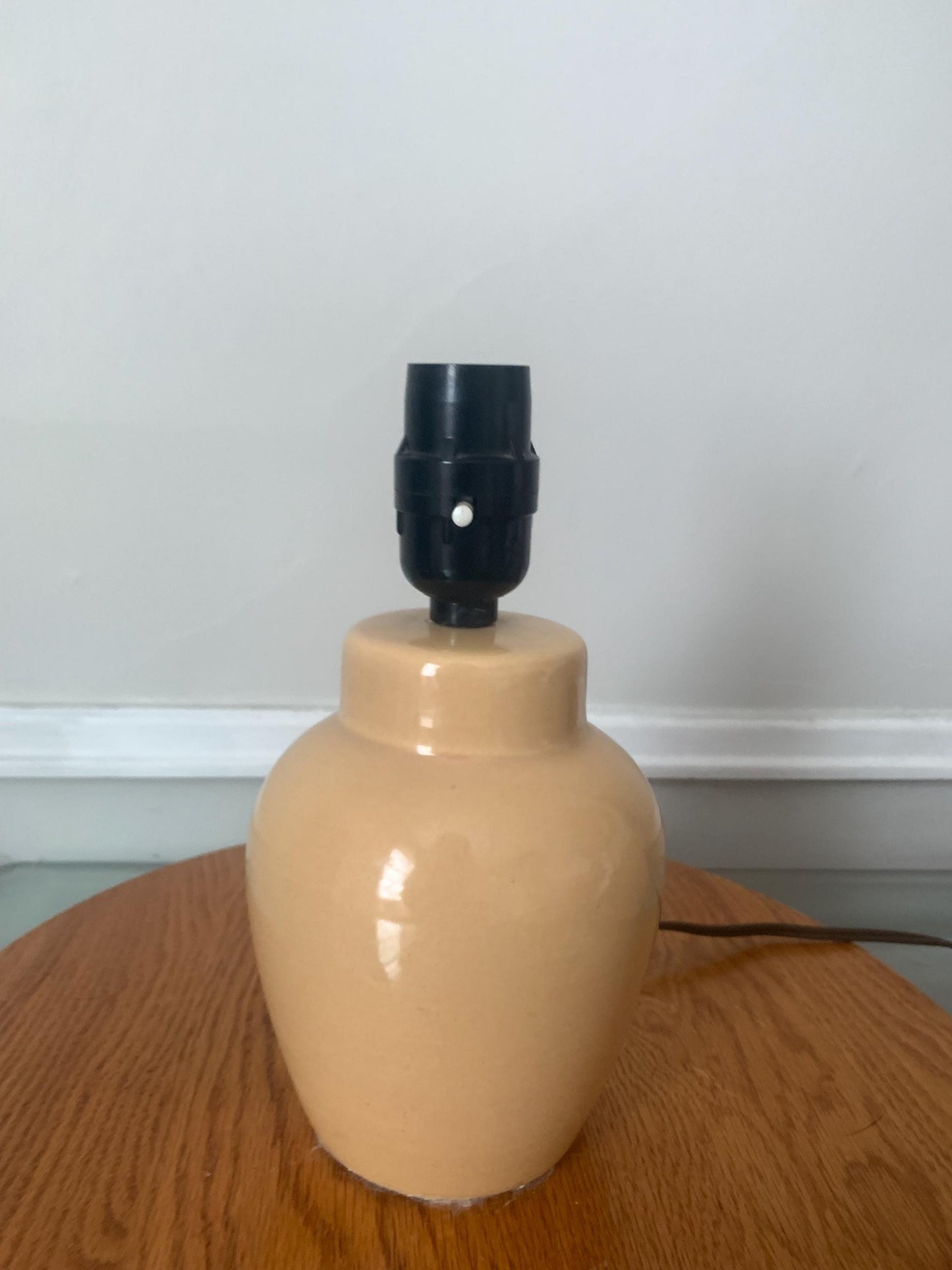 Vintage Small Flaxen Ceramic Lamp No Shade