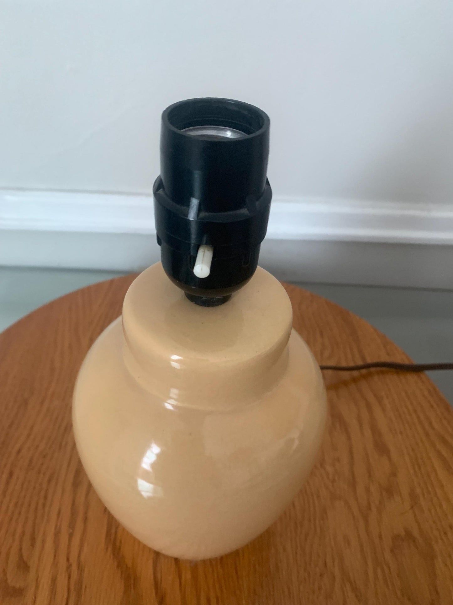 Vintage Small Flaxen Ceramic Lamp No Shade