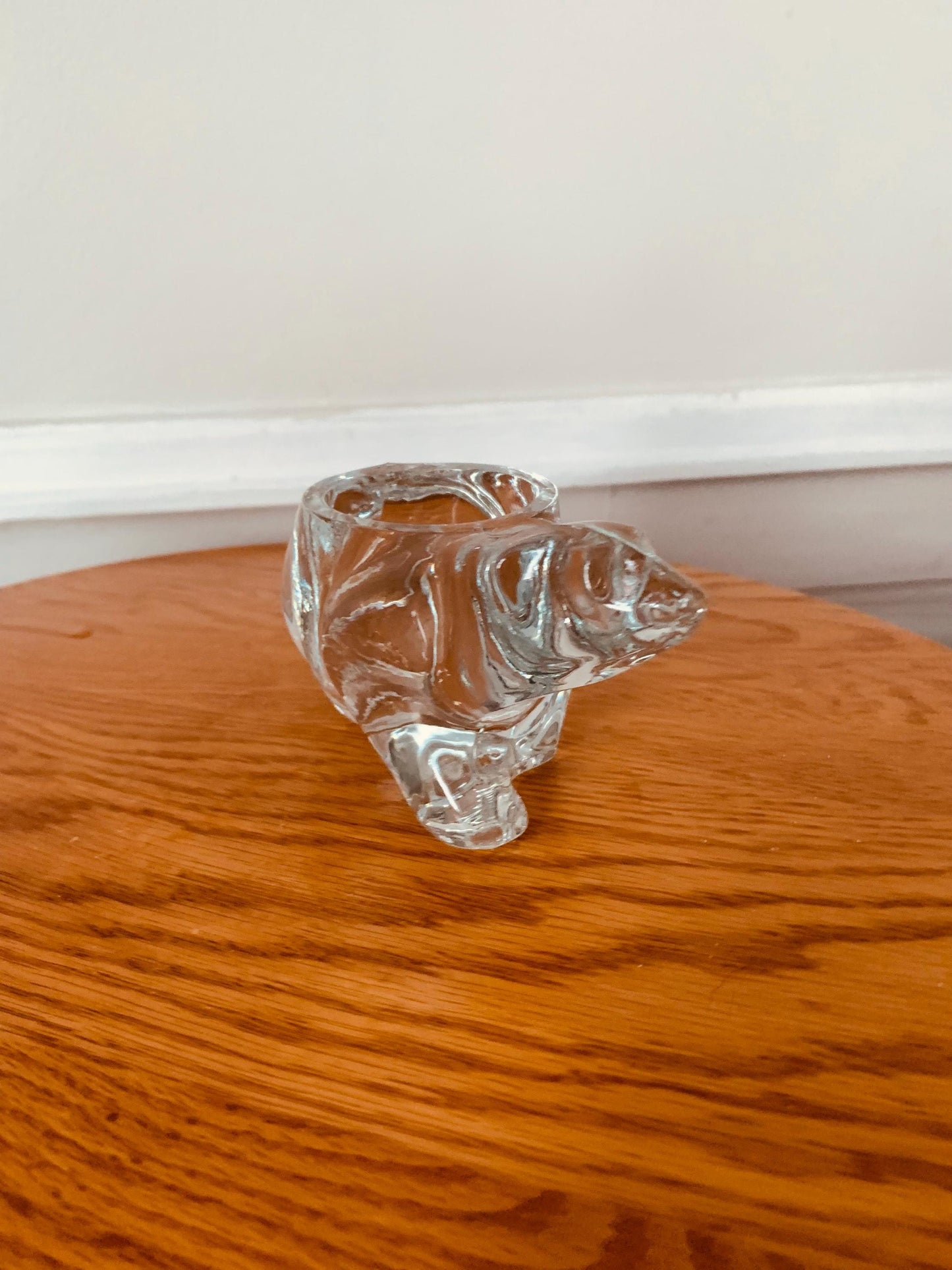 Vintage Clear Polar Bear Votive Candle Holder