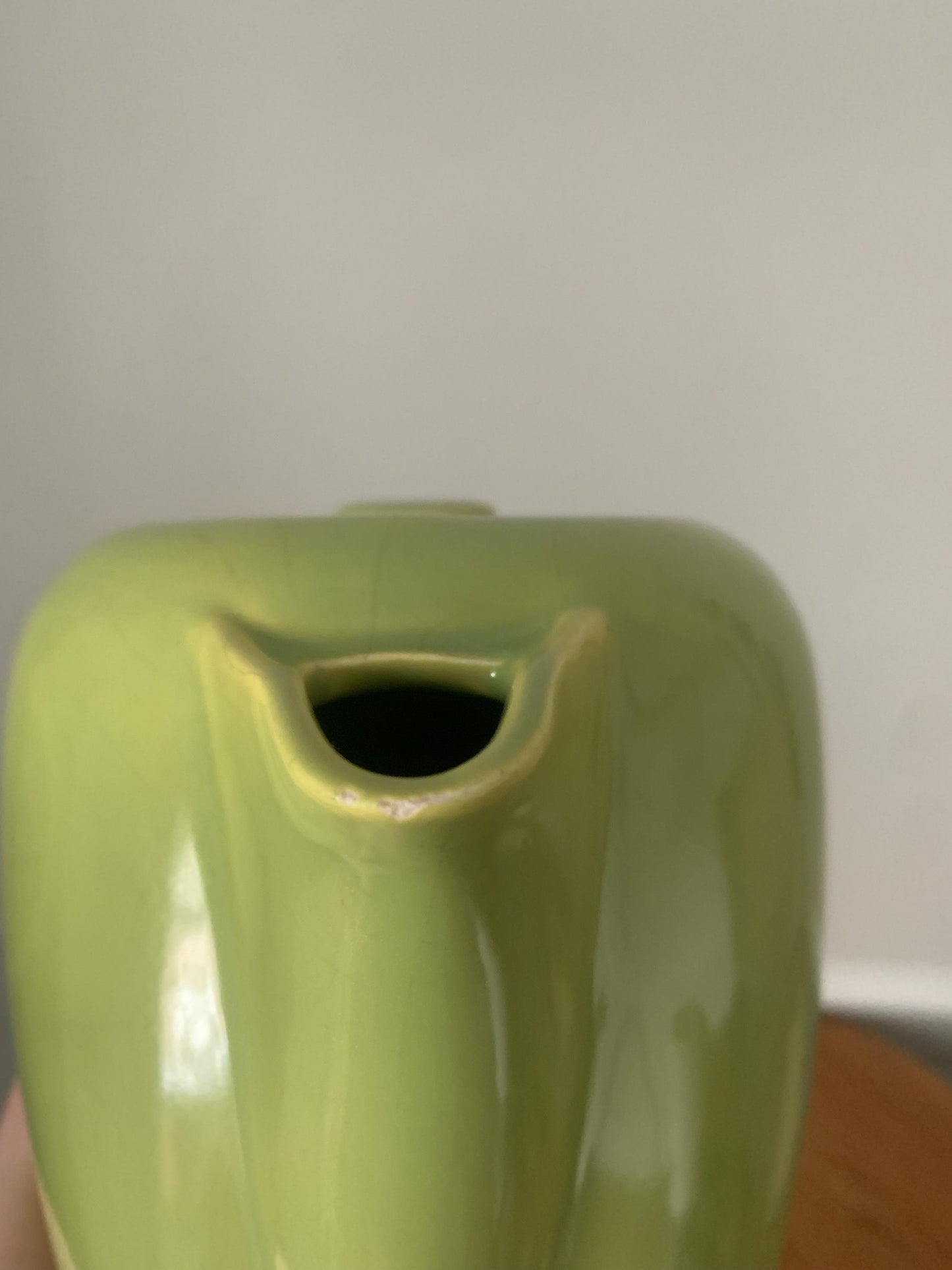 Vintage Tall Apple Green Ceramic Coffee Pot