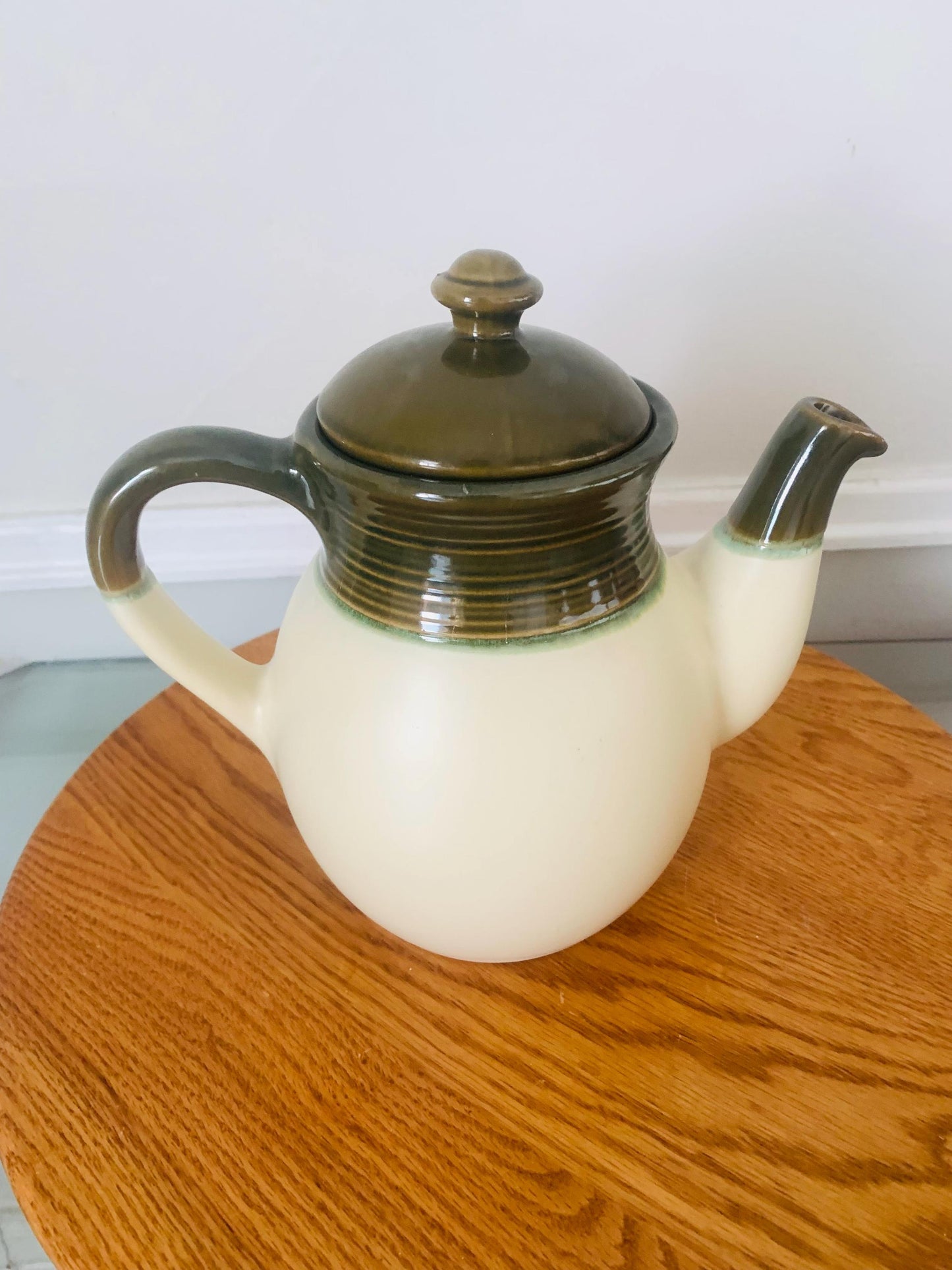 Vintage Laurentian Pottery Teapot with Green Top 9403 Made in Canada