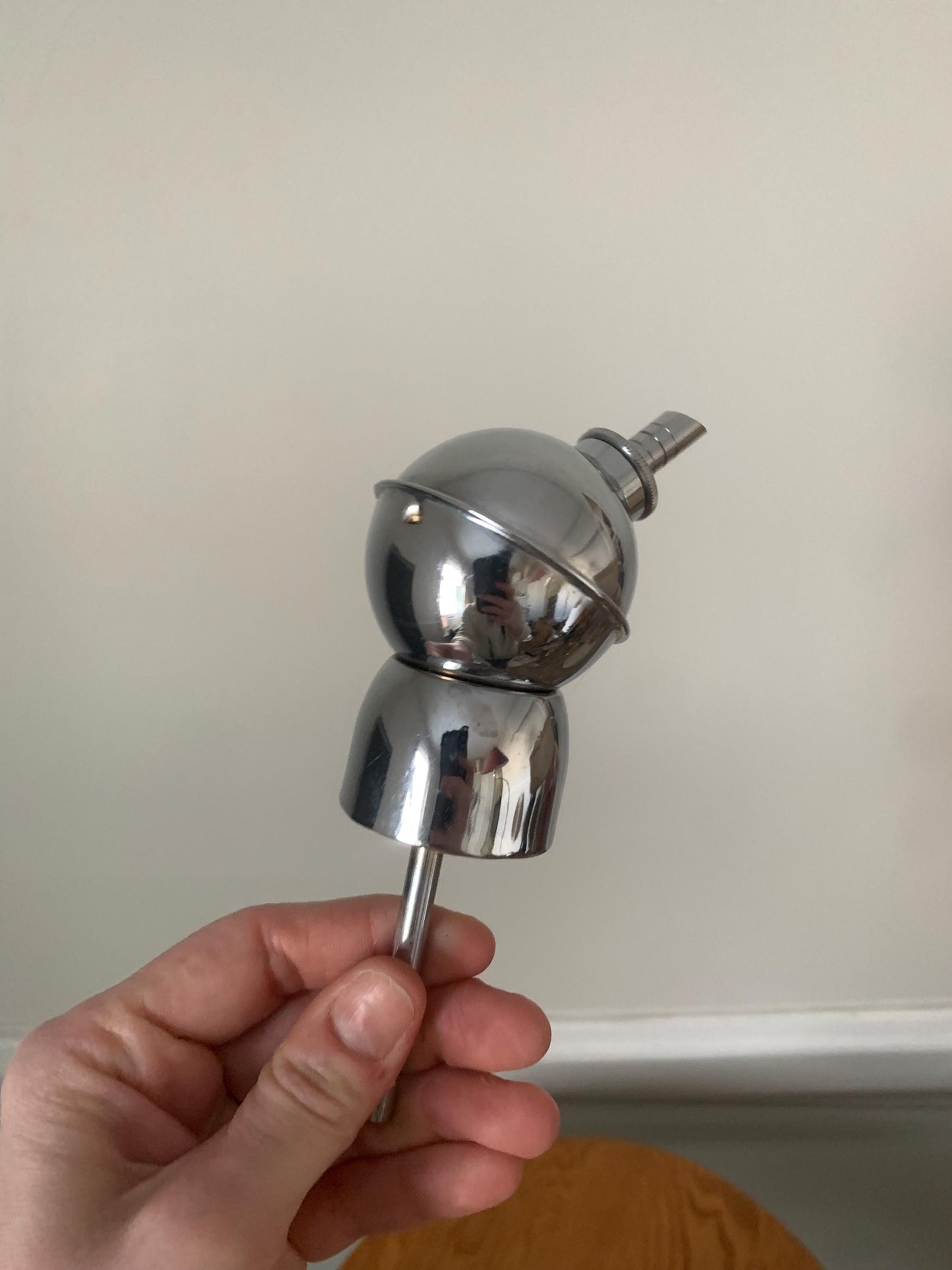 MCM Silver Metal Liqueur Spirit Pourer in Original Box Made in Hong Kong