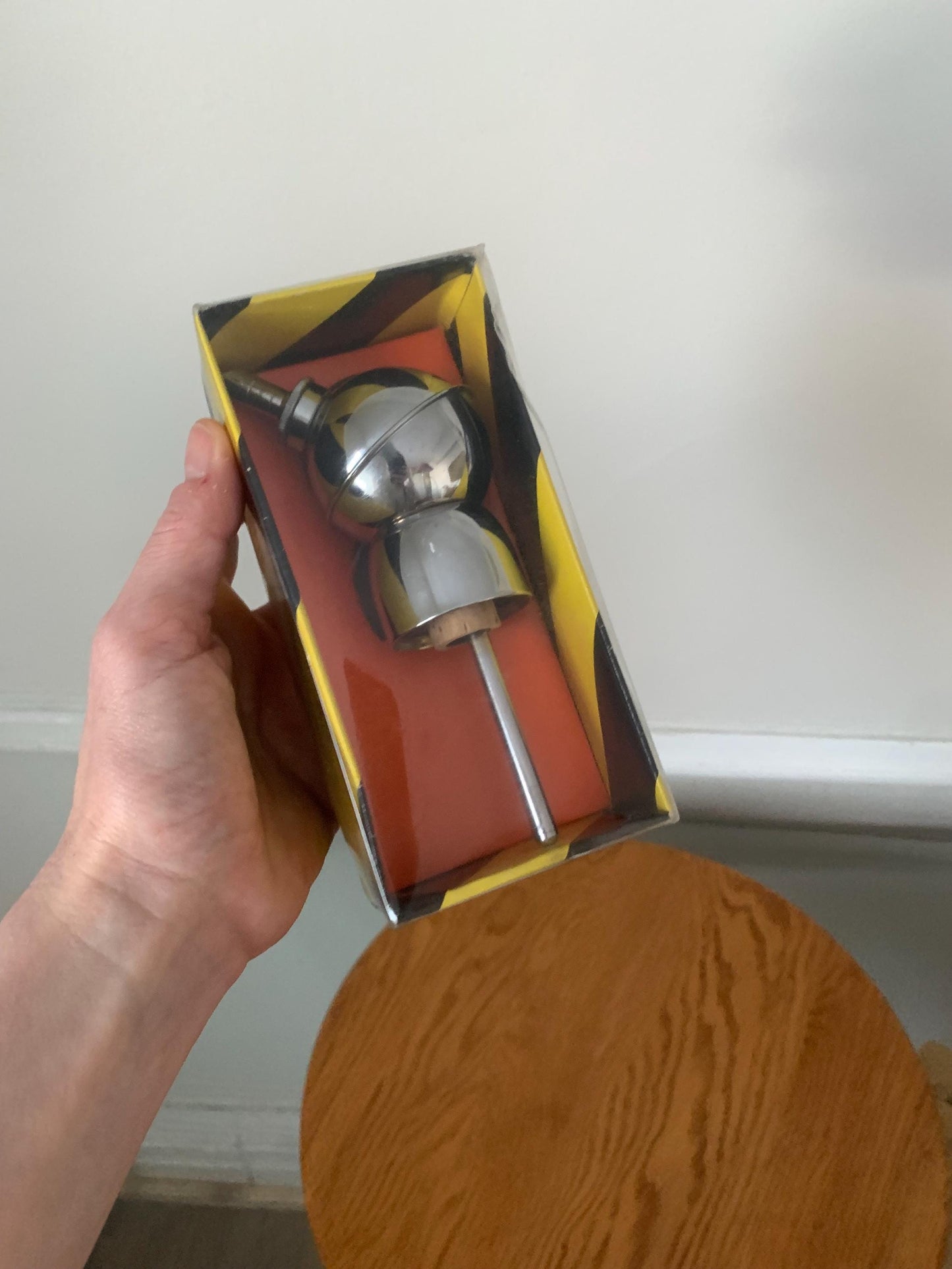 MCM Silver Metal Liqueur Spirit Pourer in Original Box Made in Hong Kong