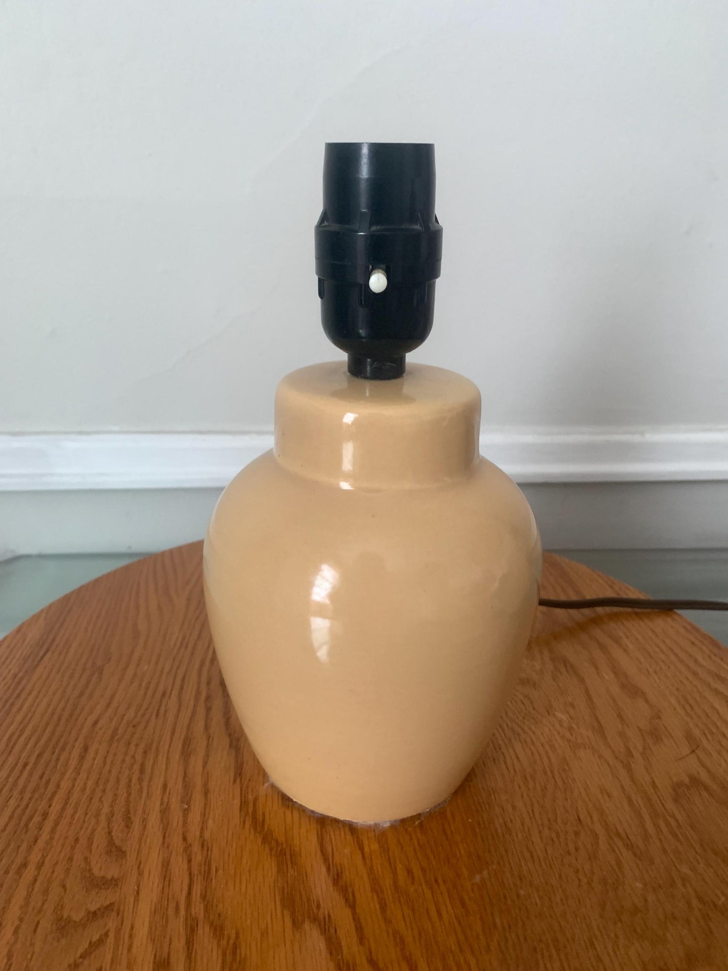 Vintage Small Flaxen Ceramic Lamp No Shade