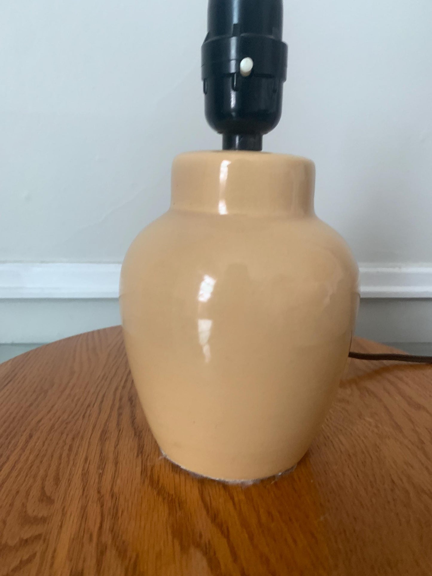 Vintage Small Flaxen Ceramic Lamp No Shade