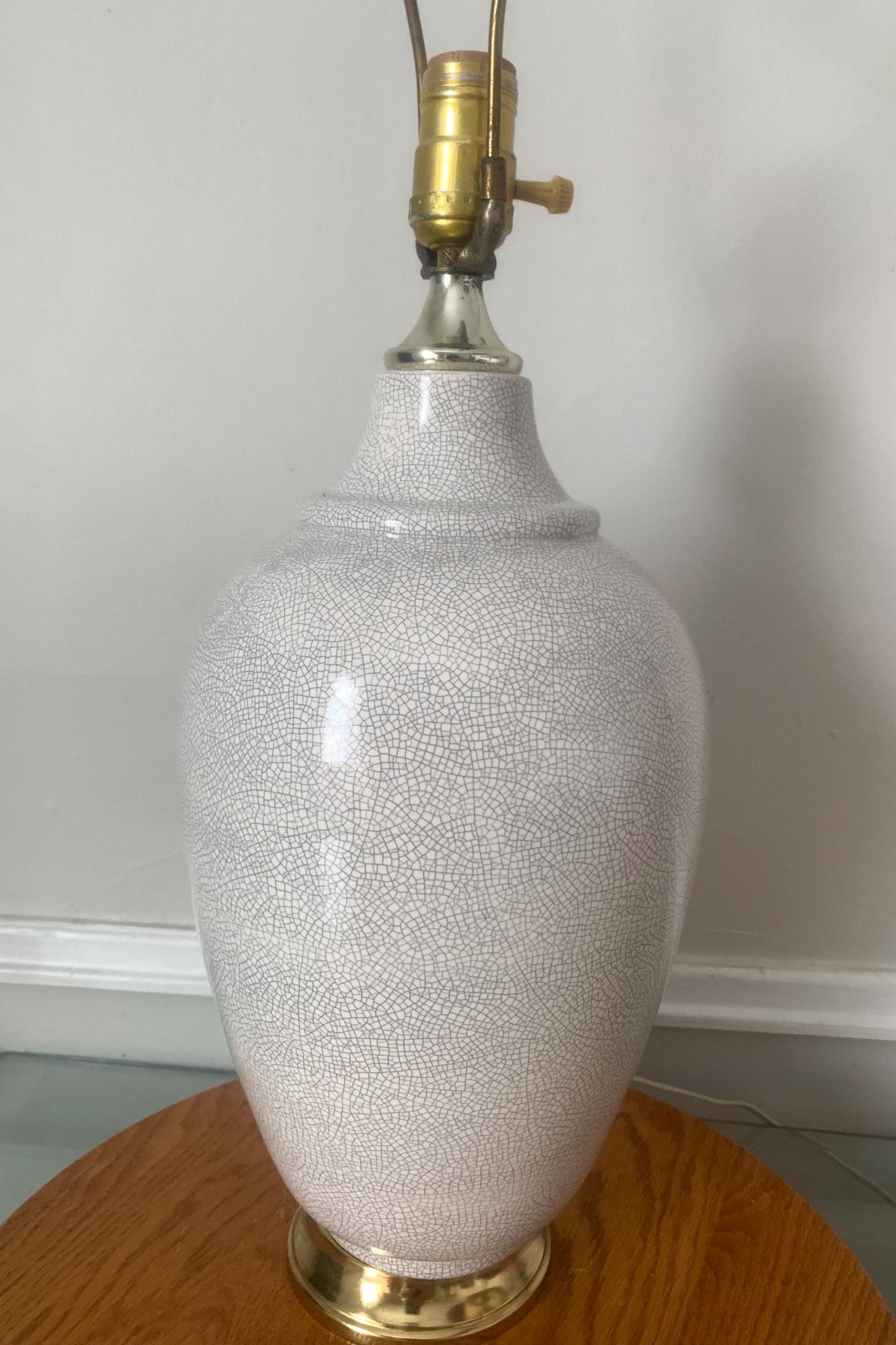 Medium Vintage Blush Pink Ginger Jar Table Lamp with Crackle Effect No Shade