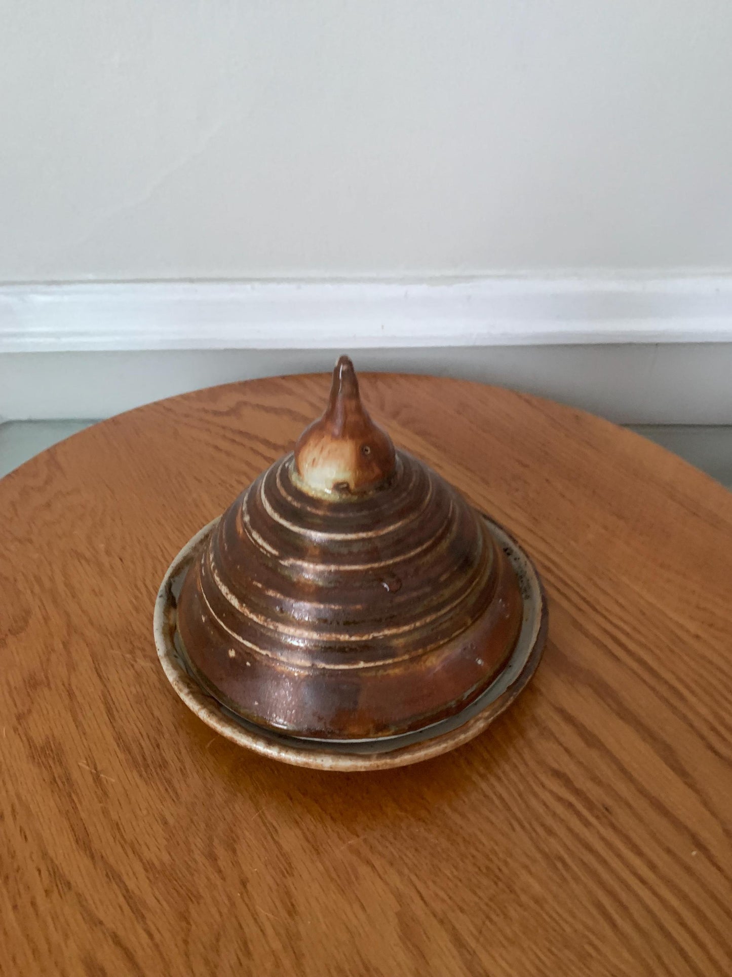 Handmade Rust Red Lidded Pottery Butter Dish