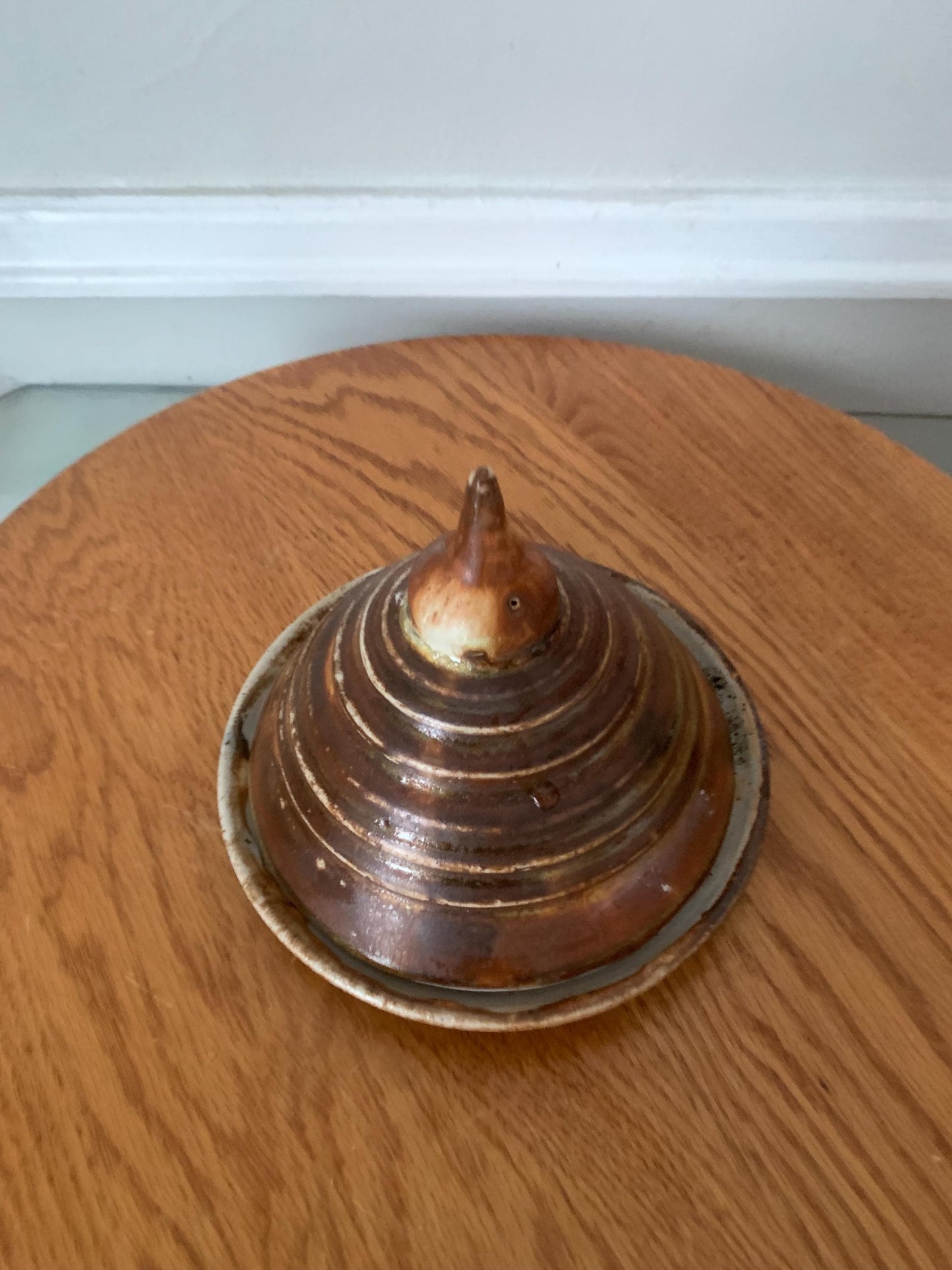 Handmade Rust Red Lidded Pottery Butter Dish