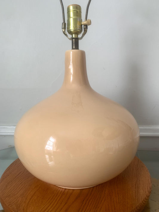 Reserved for Sarah MCM Taupe Ceramic Table Lamp Shade Not Included