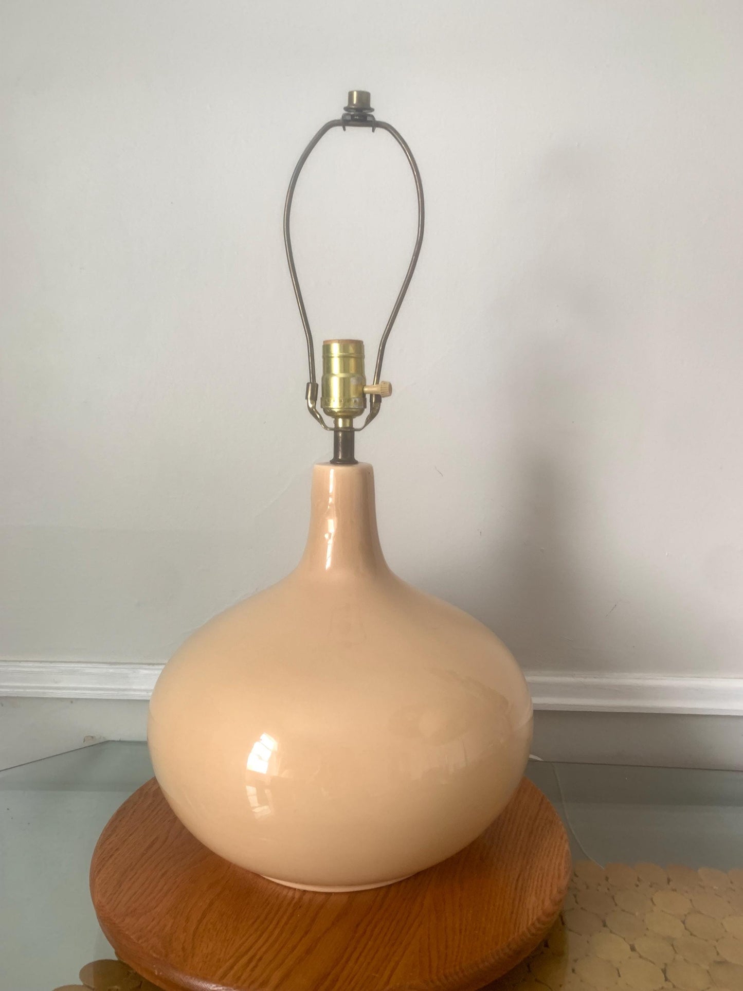 Reserved for Sarah MCM Taupe Ceramic Table Lamp Shade Not Included