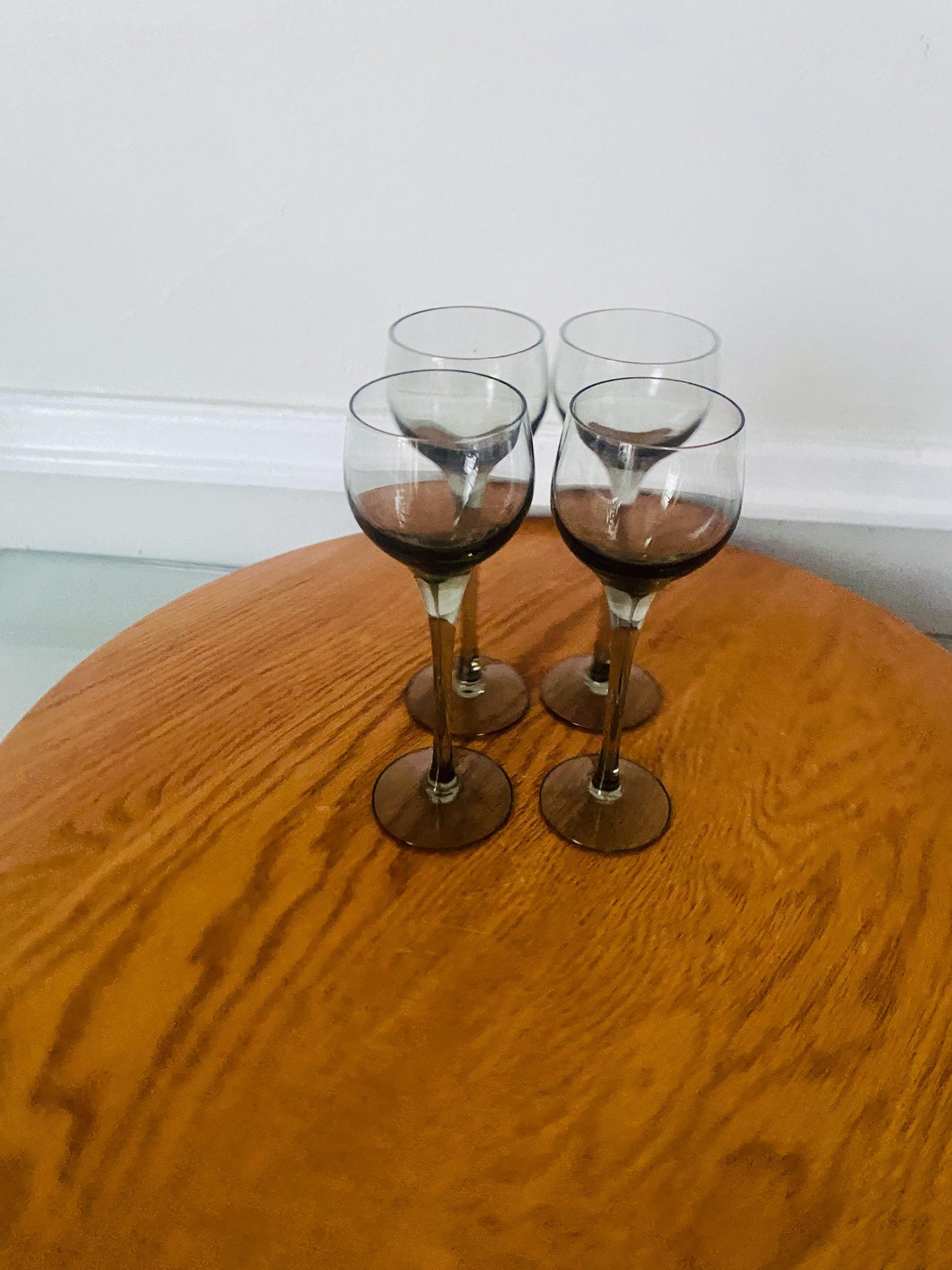 MCM Set of 4 Short Smokey Gray Liqueur Glasses