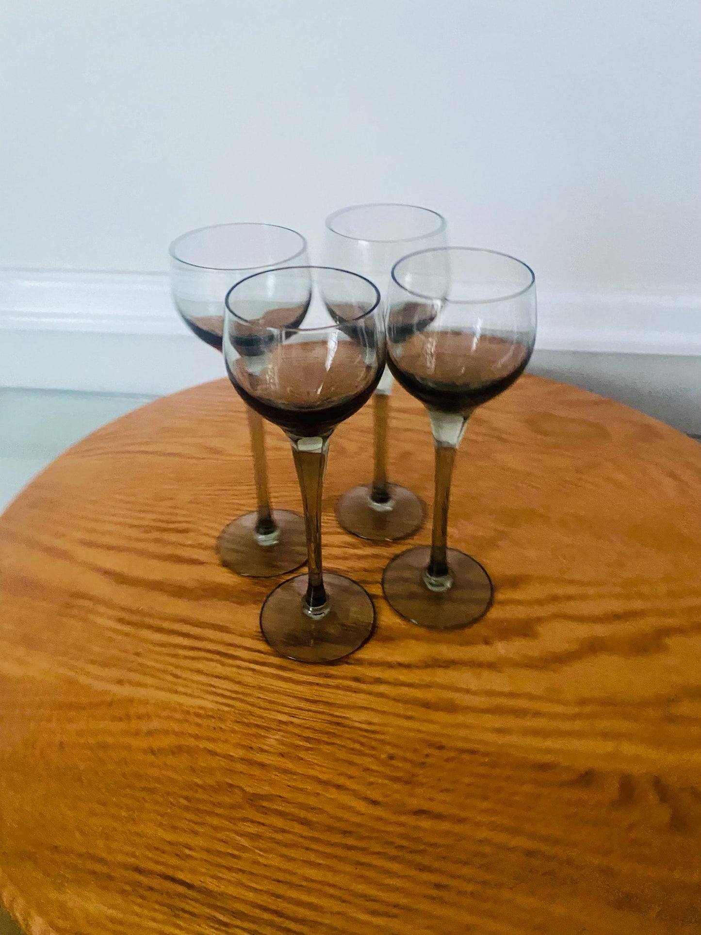 MCM Set of 4 Short Smokey Gray Liqueur Glasses