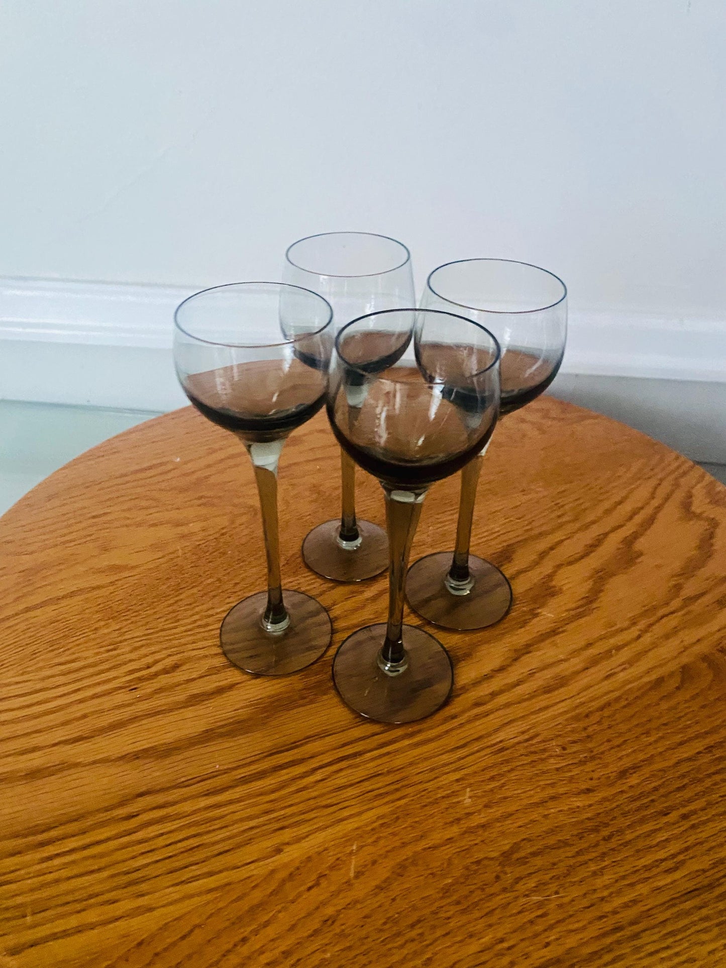 MCM Set of 4 Short Smokey Gray Liqueur Glasses