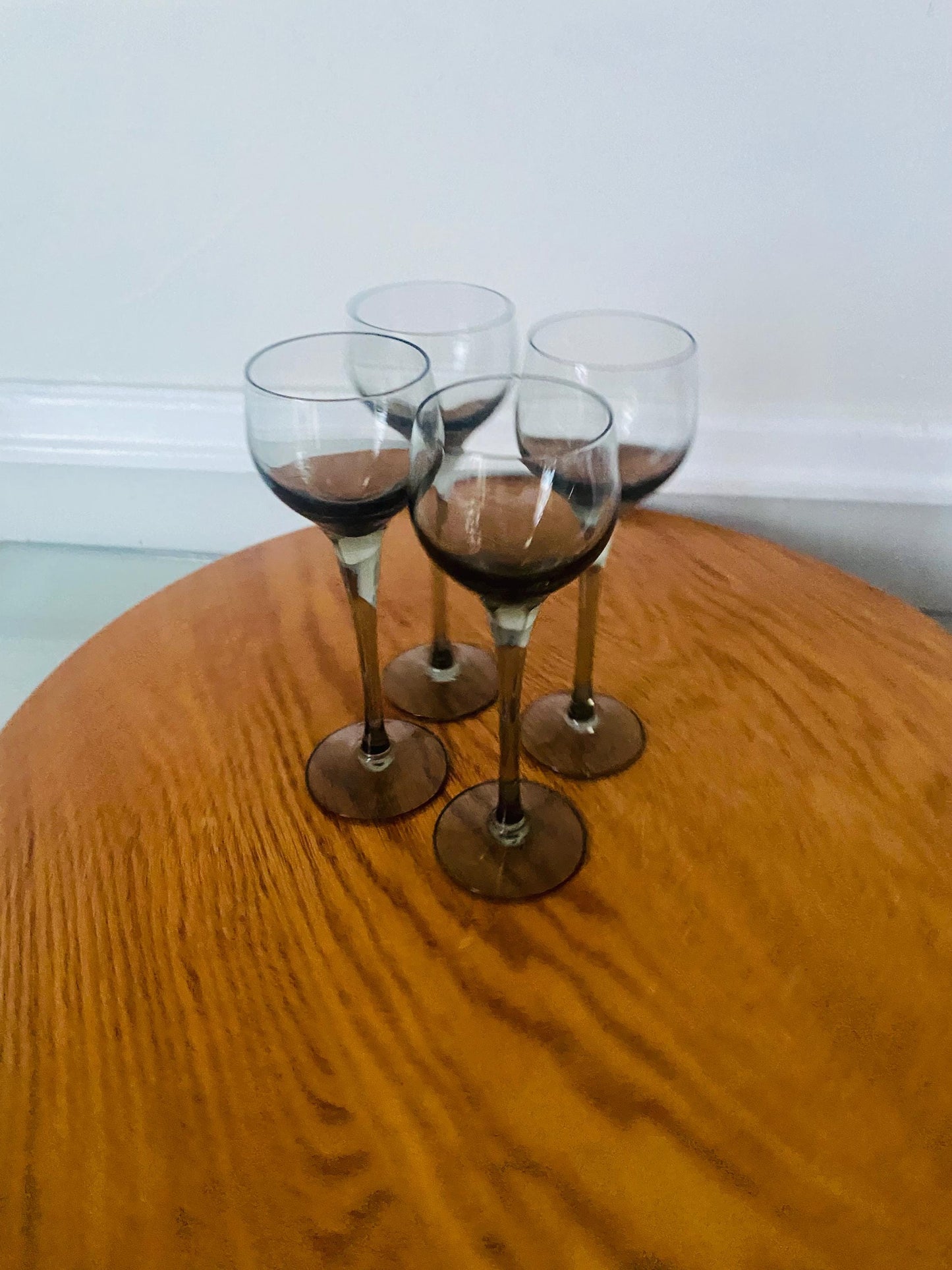 MCM Set of 4 Short Smokey Gray Liqueur Glasses