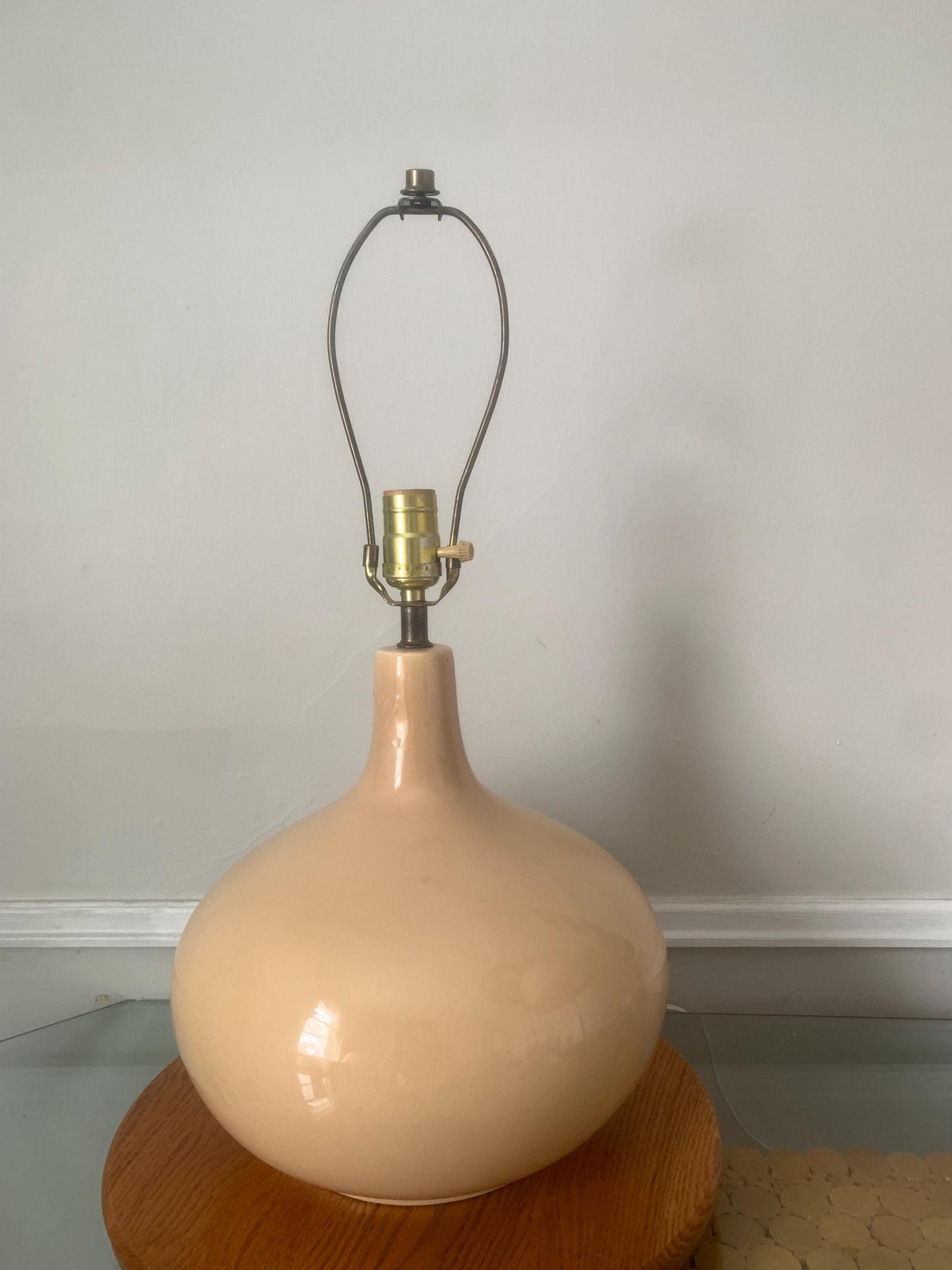 Reserved for Sarah MCM Taupe Ceramic Table Lamp Shade Not Included