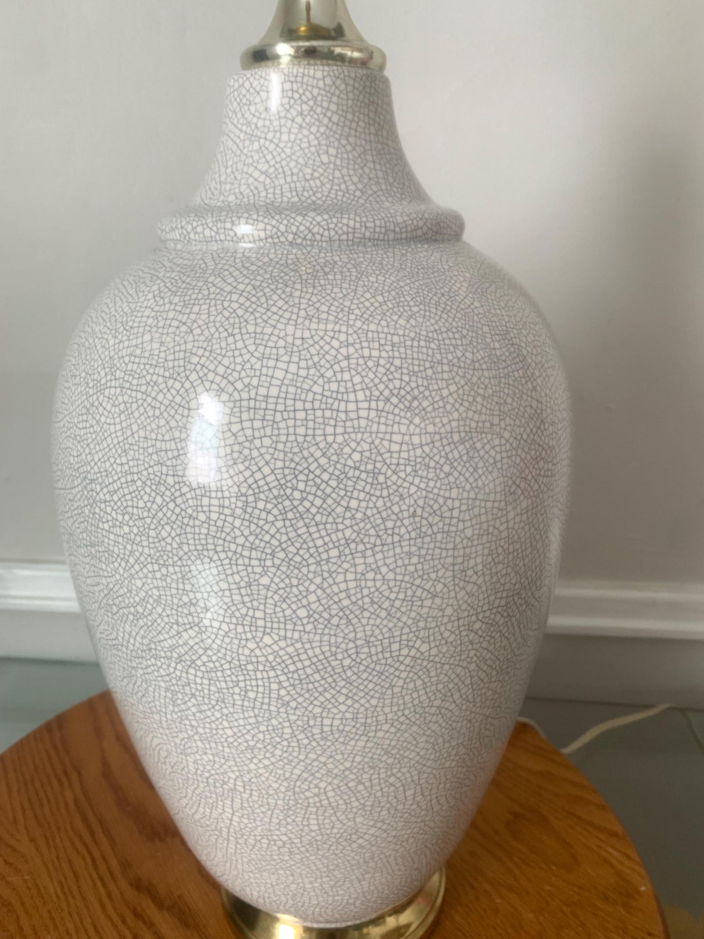 Medium Vintage Blush Pink Ginger Jar Table Lamp with Crackle Effect No Shade