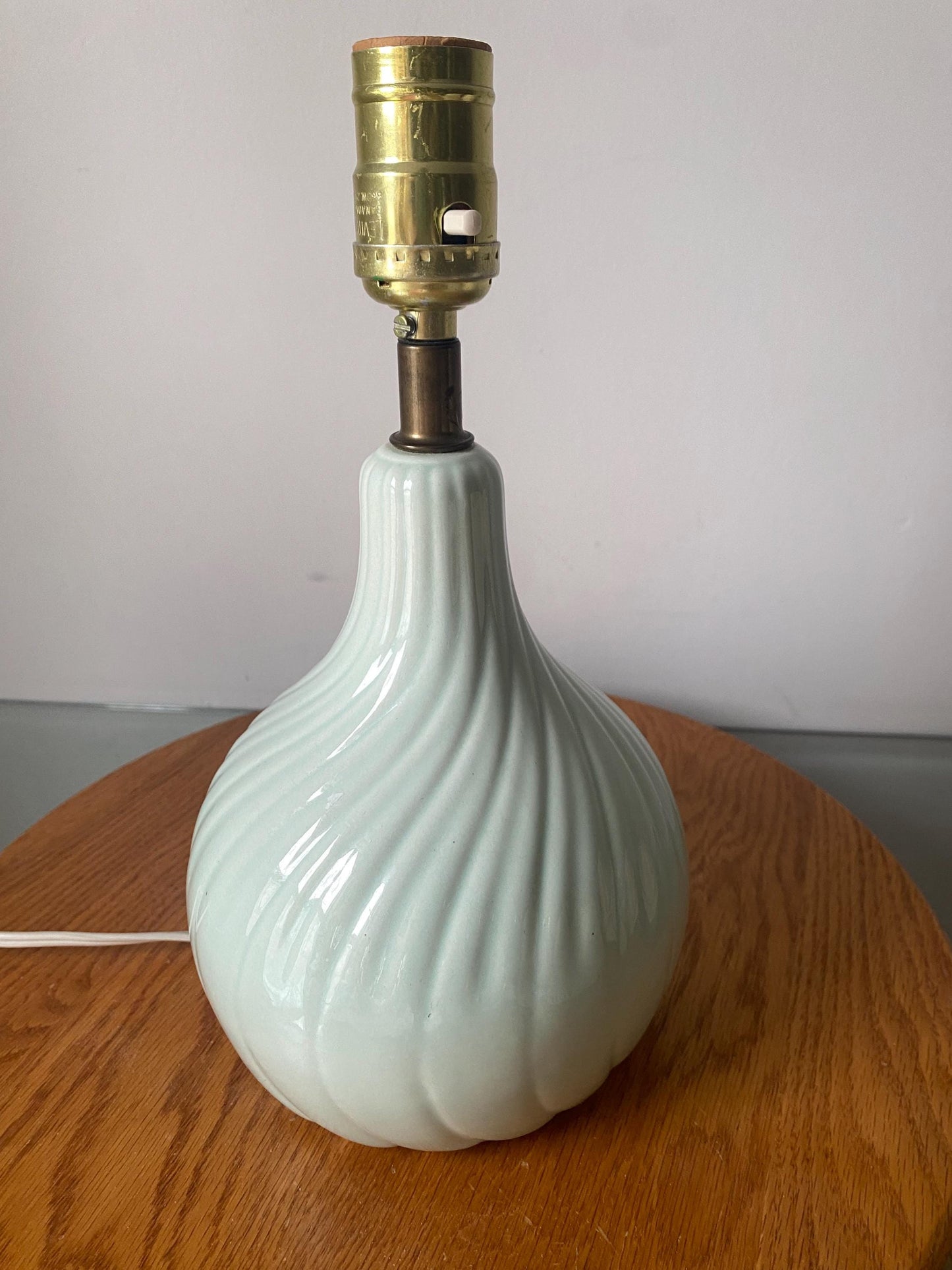 Vintage Light Jade Ceramic Dumpling Lamp No Shade