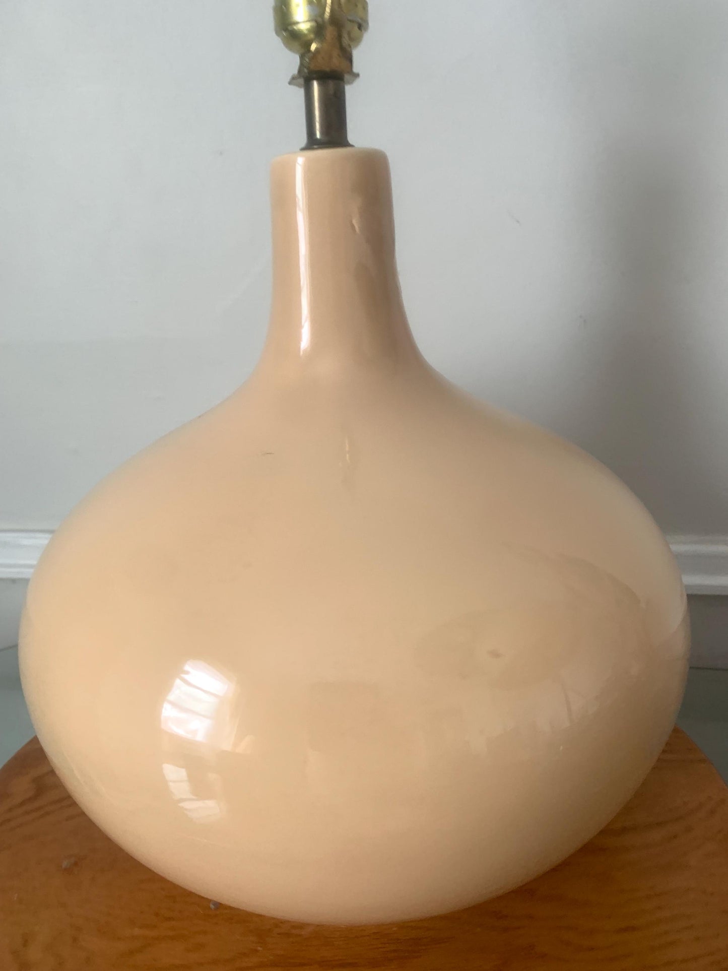 Reserved for Sarah MCM Taupe Ceramic Table Lamp Shade Not Included