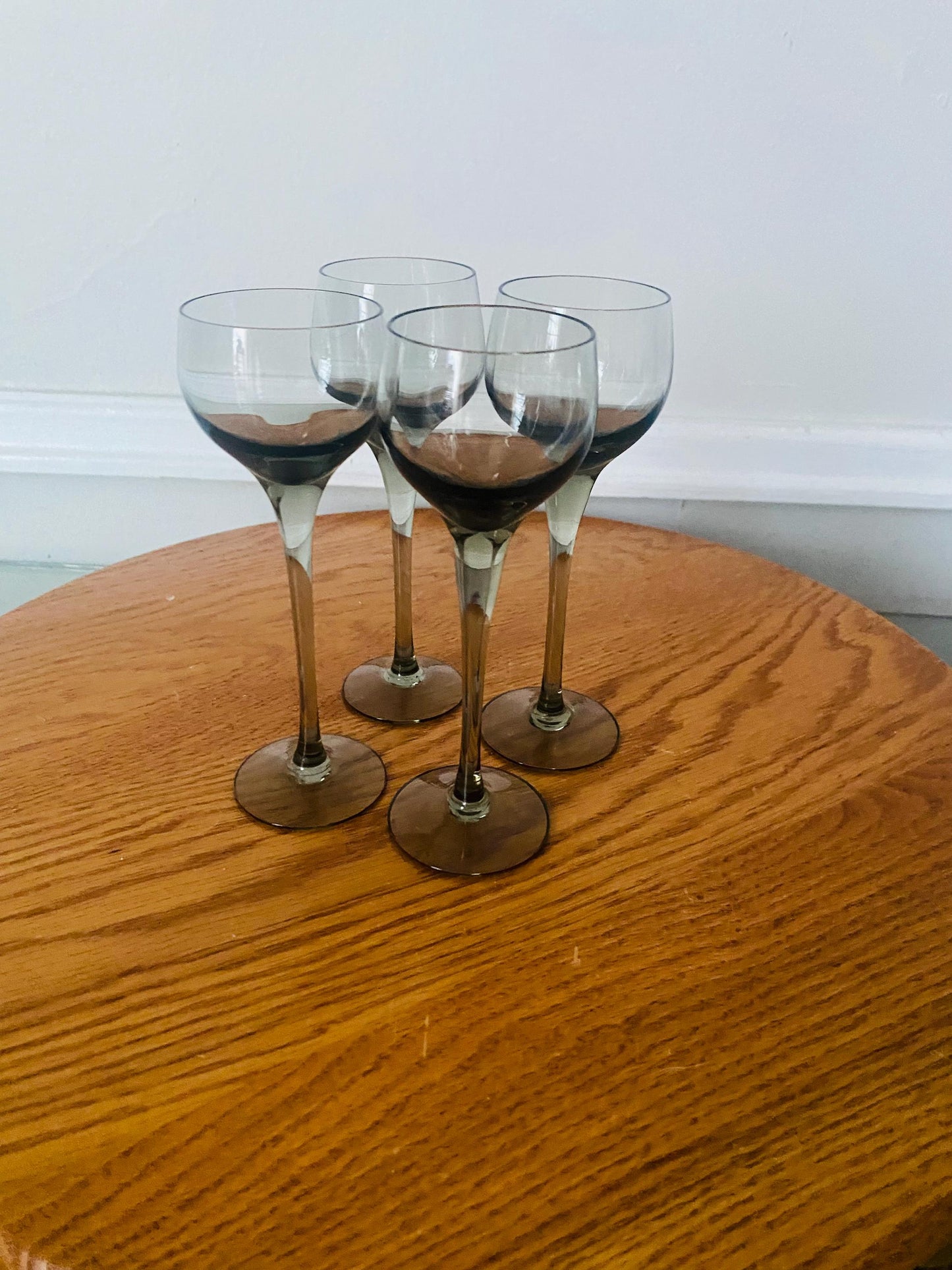 MCM Set of 4 Short Smokey Gray Liqueur Glasses
