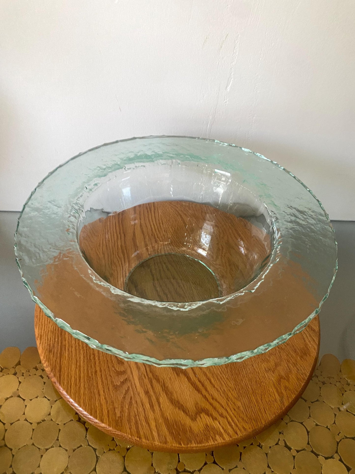 Handmade Sea Glass Green Salad Bowl