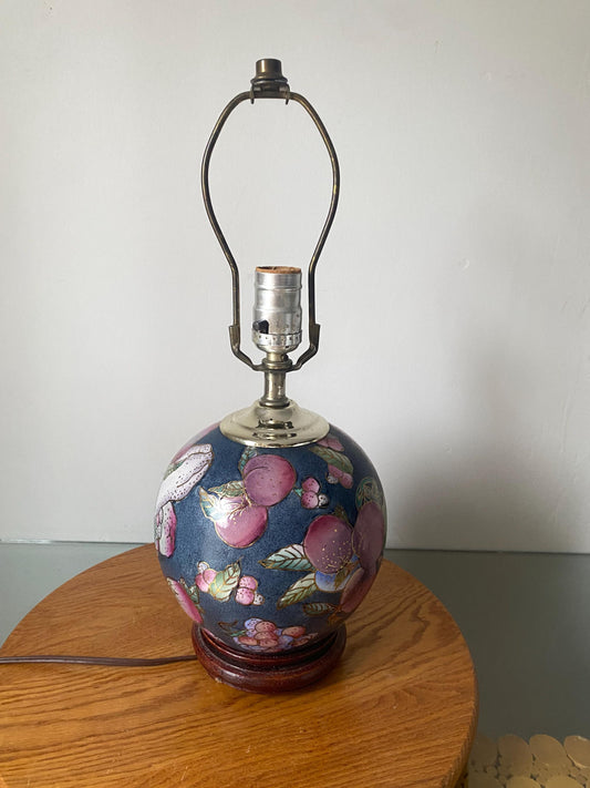 Retro Small Enamelled Jewel Tone Fruit Motif Gumball Ceramic Lamp No Shade
