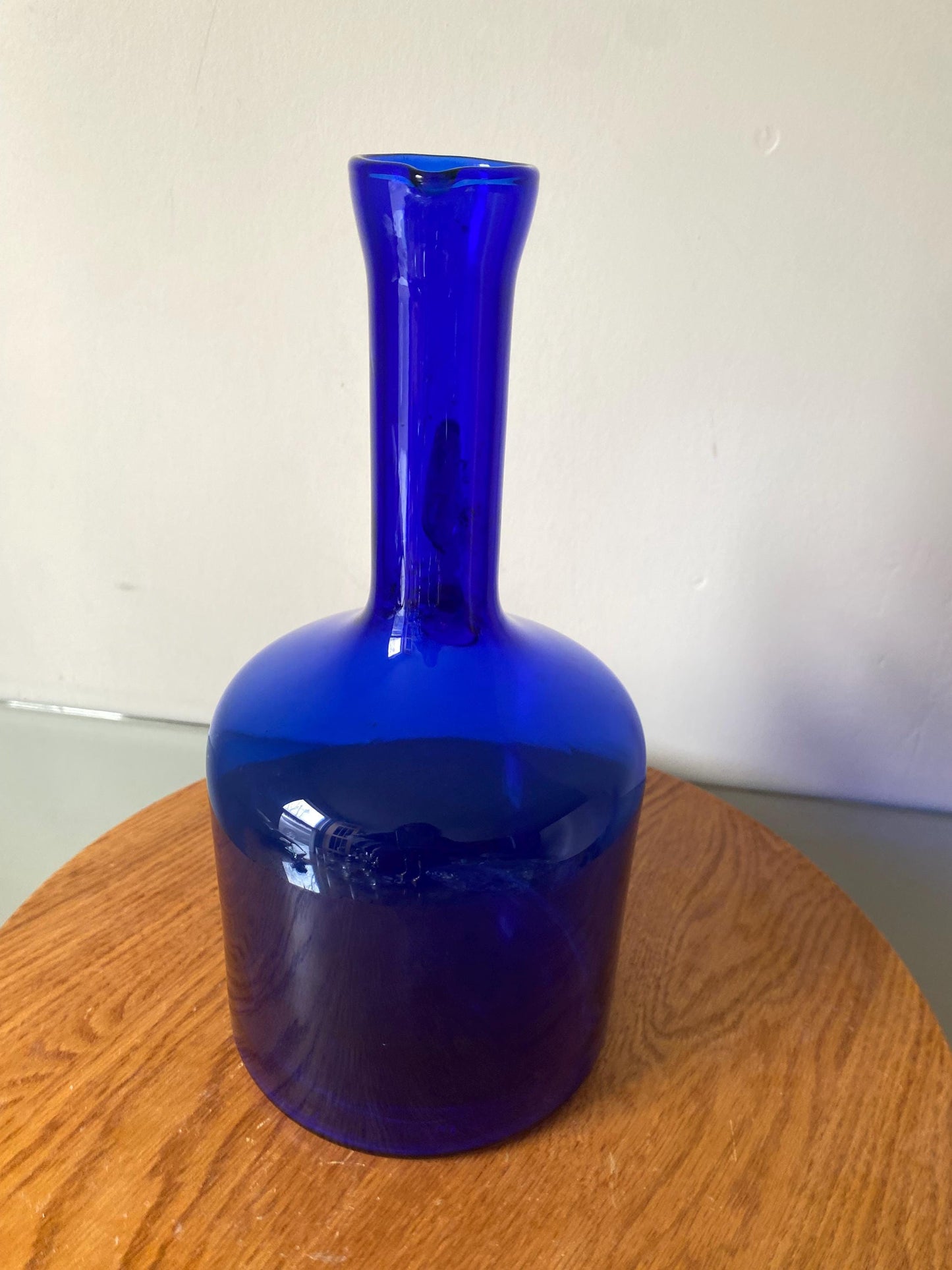 Vintage Cobalt Blue Decanter with Handle