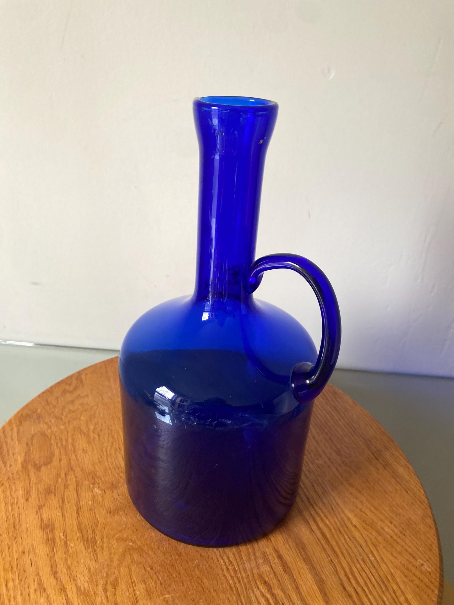 Vintage Cobalt Blue Decanter with Handle